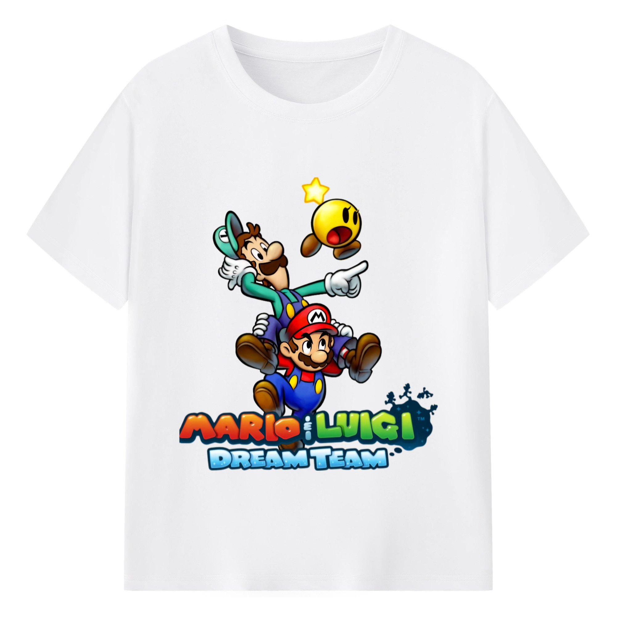 Mario and luigi t dream team shirts - 180g Cotton T-Shirt With Front Heat Transfer Print – Soft, Lightweight, Fitted Design – Comfortable Casual Wear For Sports & Everyday Use