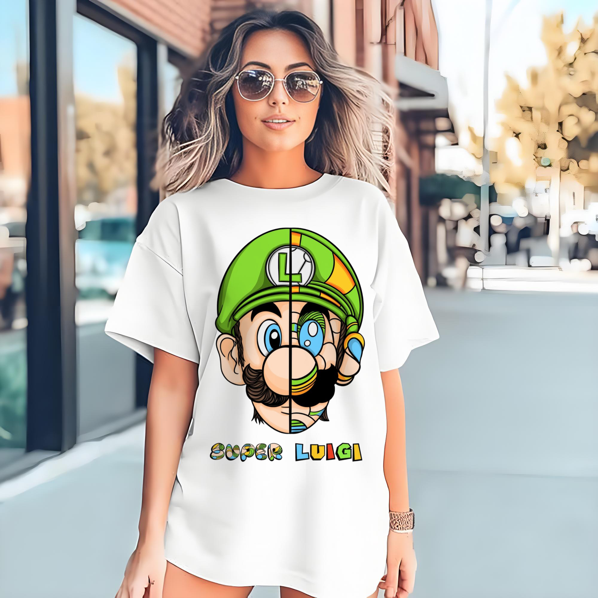 Nintendo Luigi Colored origami style t-shirt