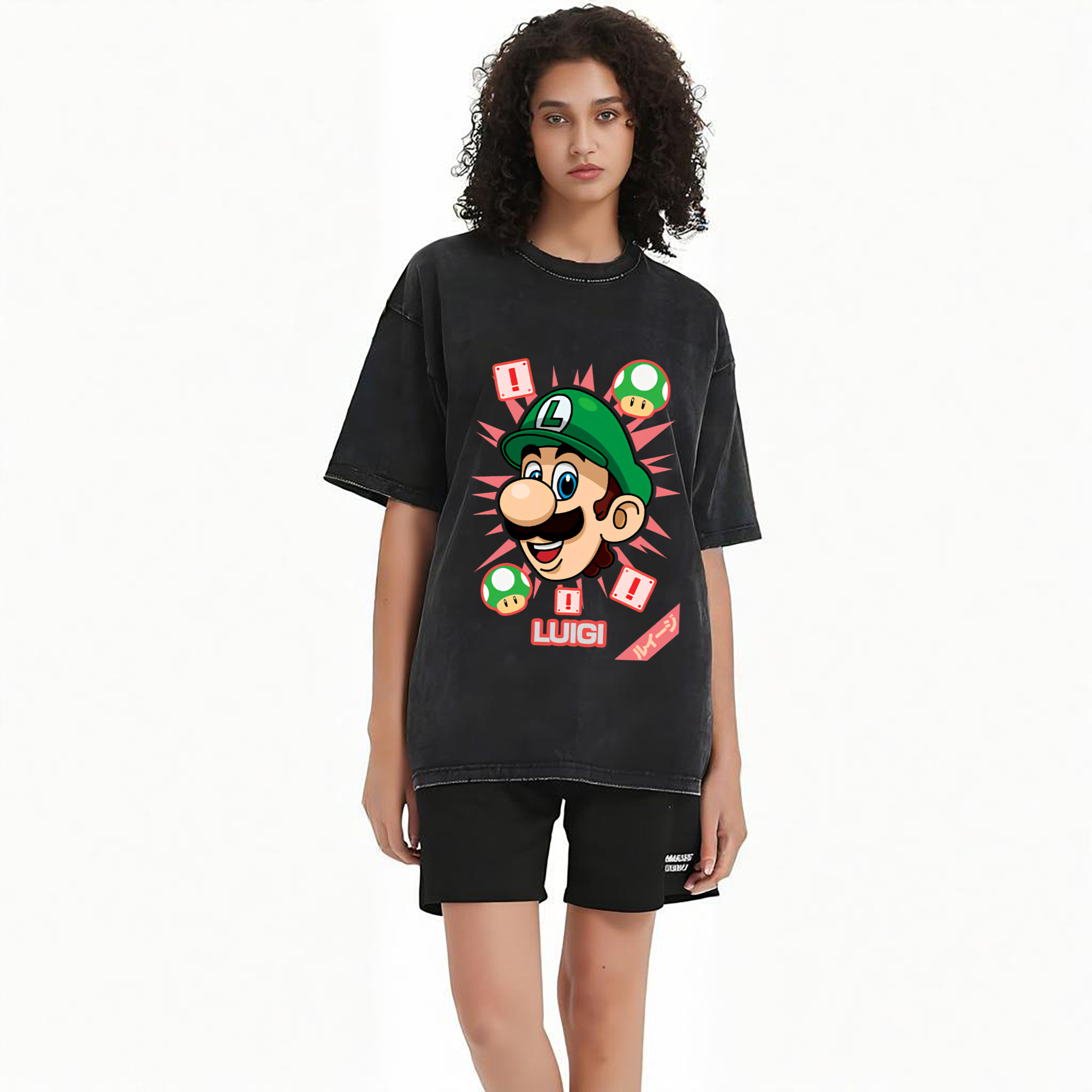Nintendo Luigi cartoon profile t-shirt