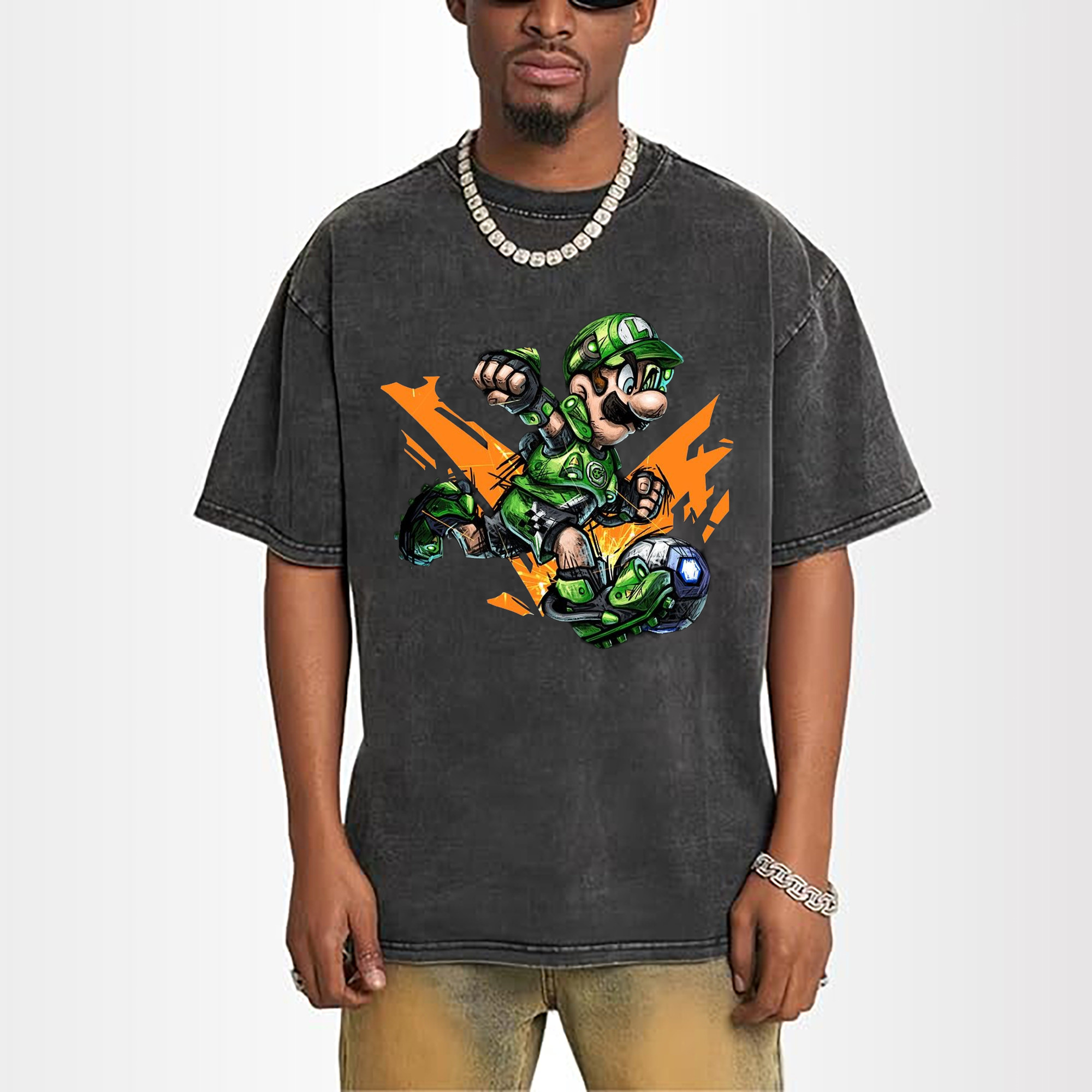 Nintendo Luigi 'shoot'Painted style Tee