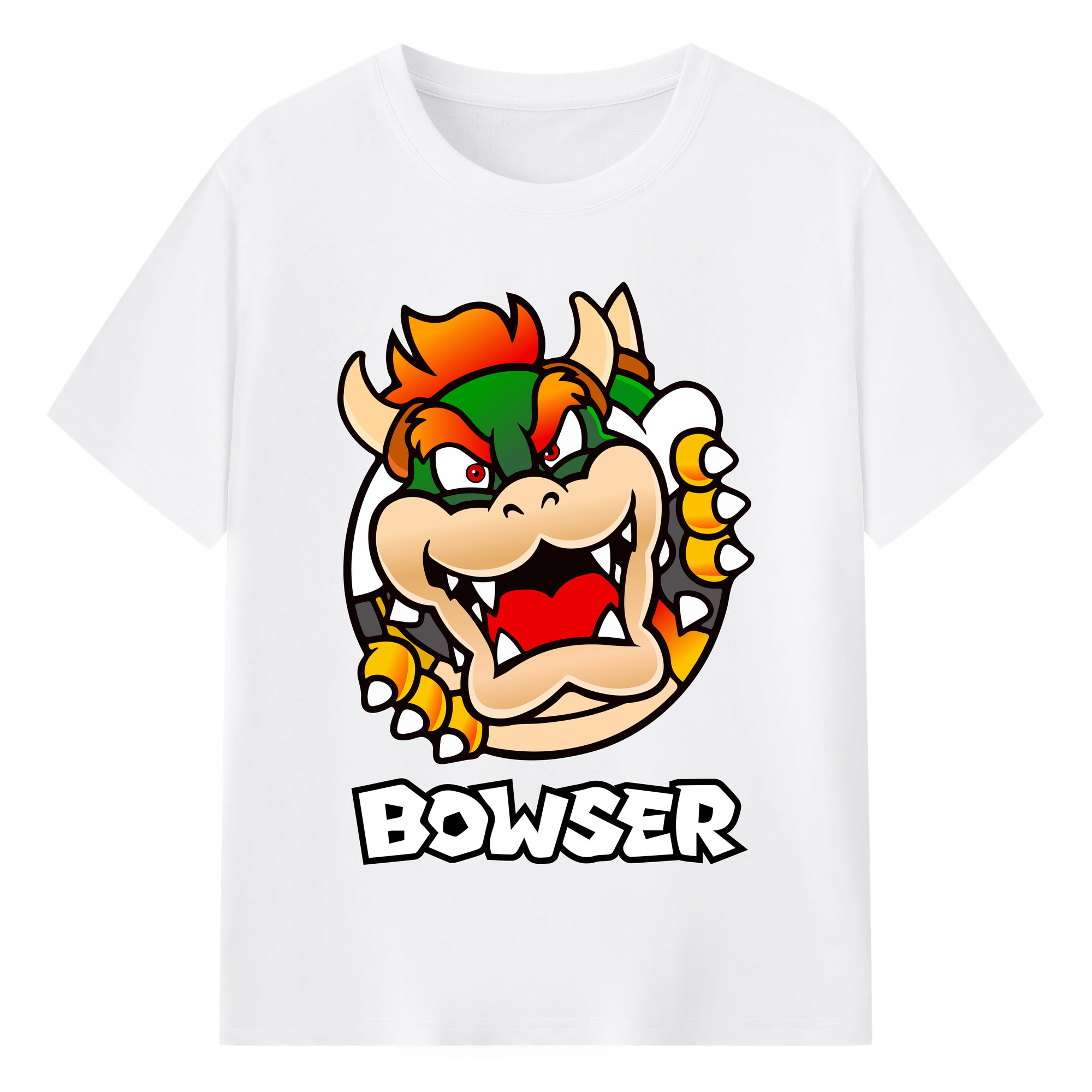 Bowser King Koopa Bowser Cartoon Graphic T-Shirt - 180g Cotton T-Shirt With Front Heat Transfer Print – Soft, Lightweight, Fitted Design – Comfortable Casual Wear For Sports & Everyday Use