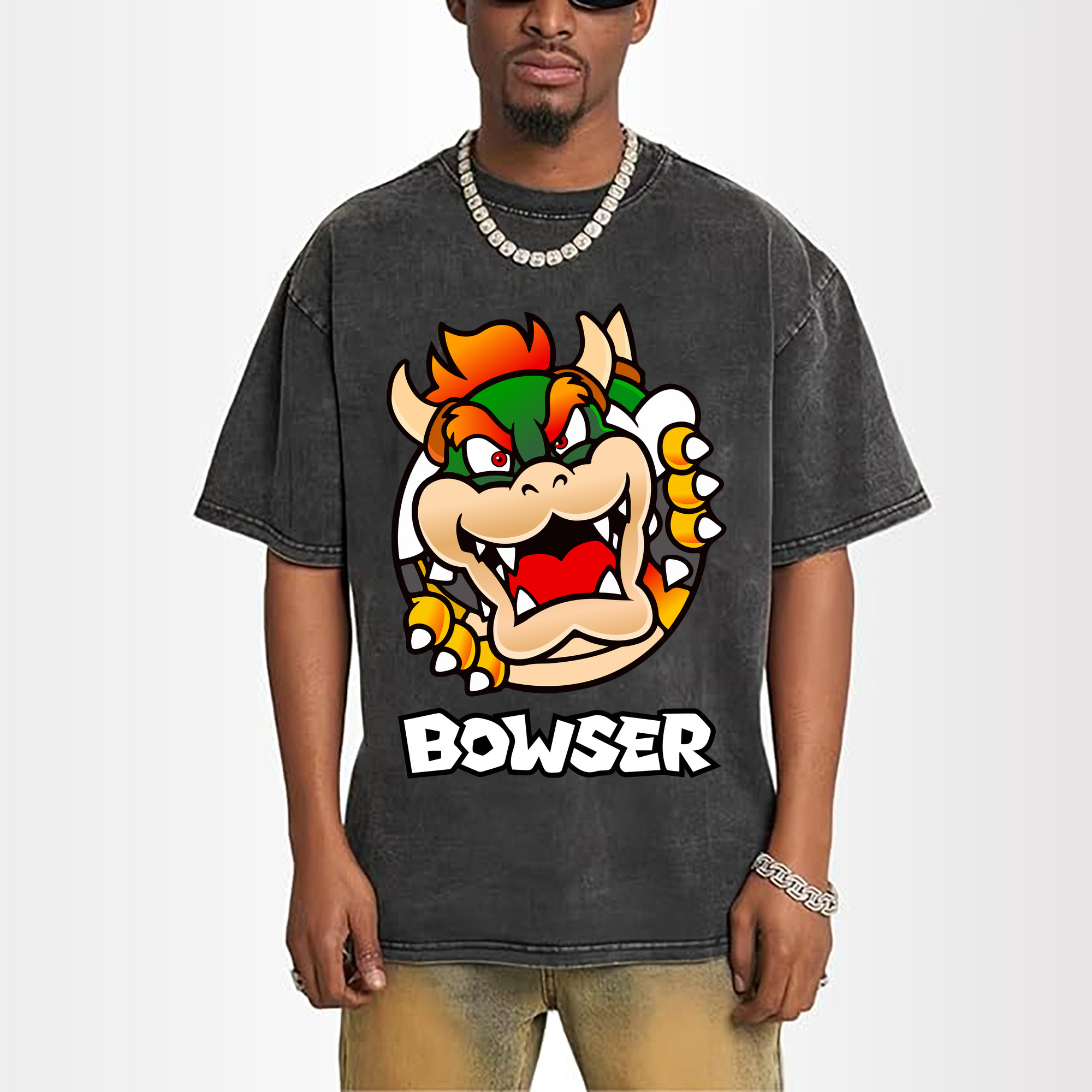 Bowser King Koopa Bowser Cartoon Graphic T-Shirt