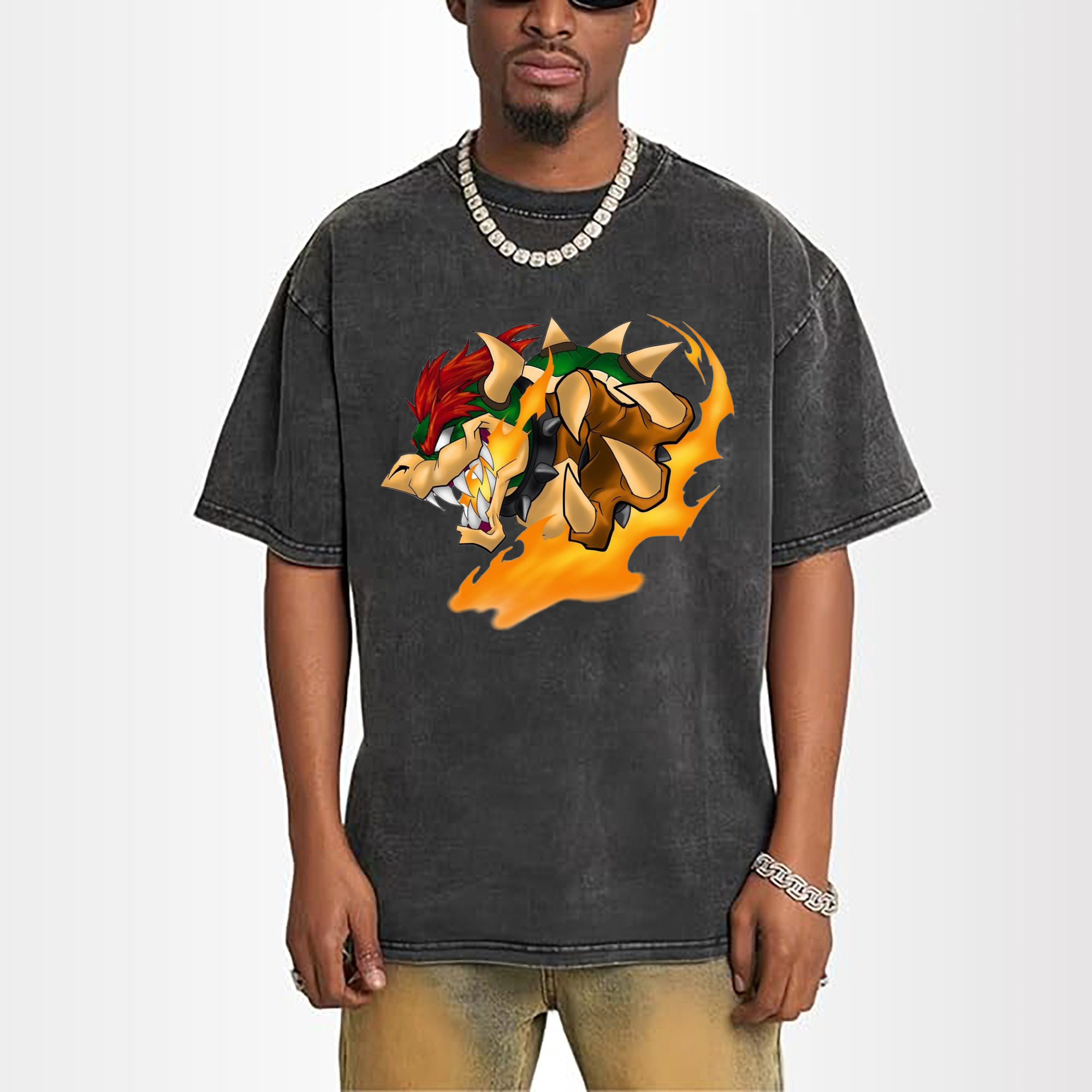 Bowser King Koopa Release fire Graphic T-Shirt