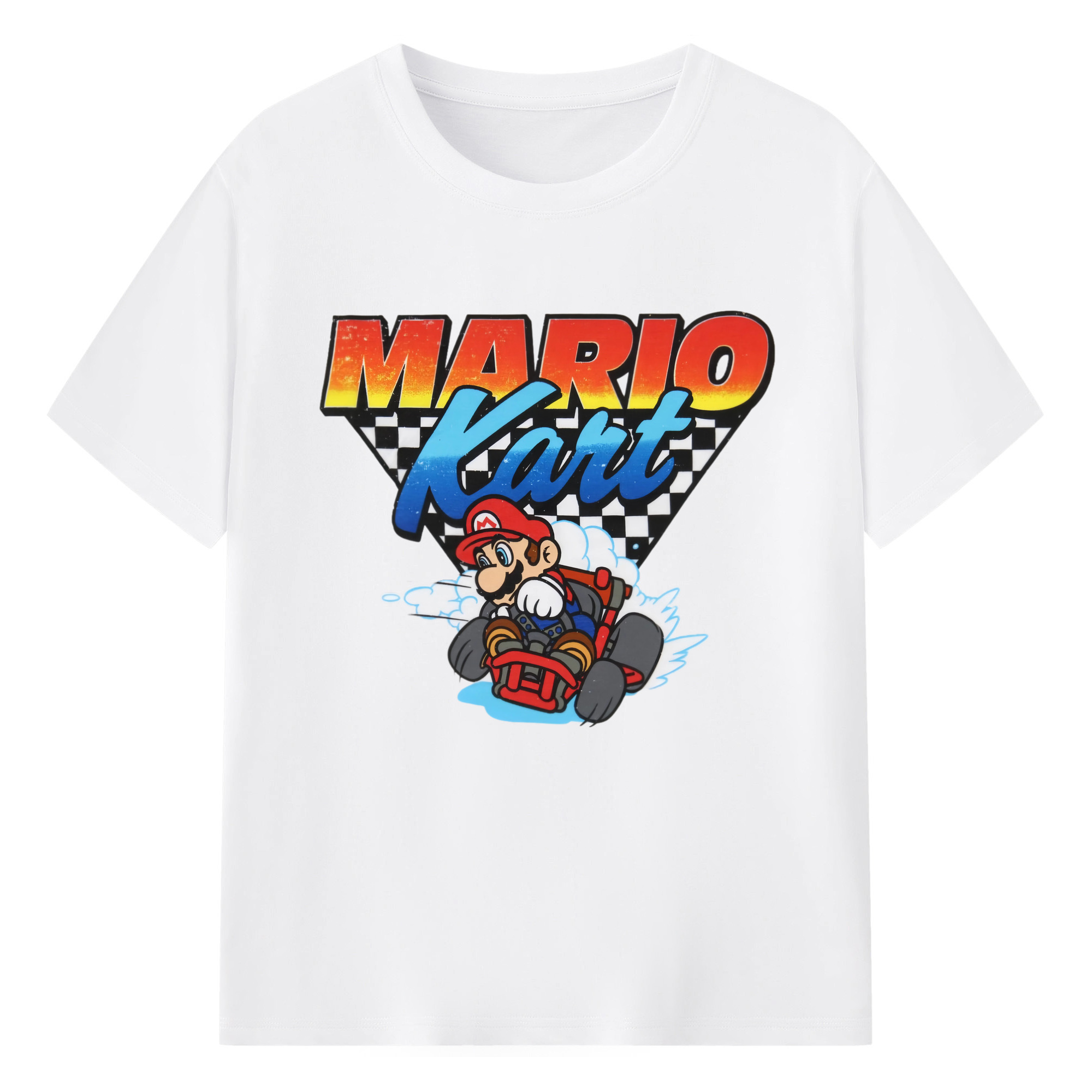 Nintendo Super Mario drift kart T-shirt - 180g Cotton T-Shirt With Front Heat Transfer Print – Soft, Lightweight, Fitted Design – Comfortable Casual Wear For Sports & Everyday Use