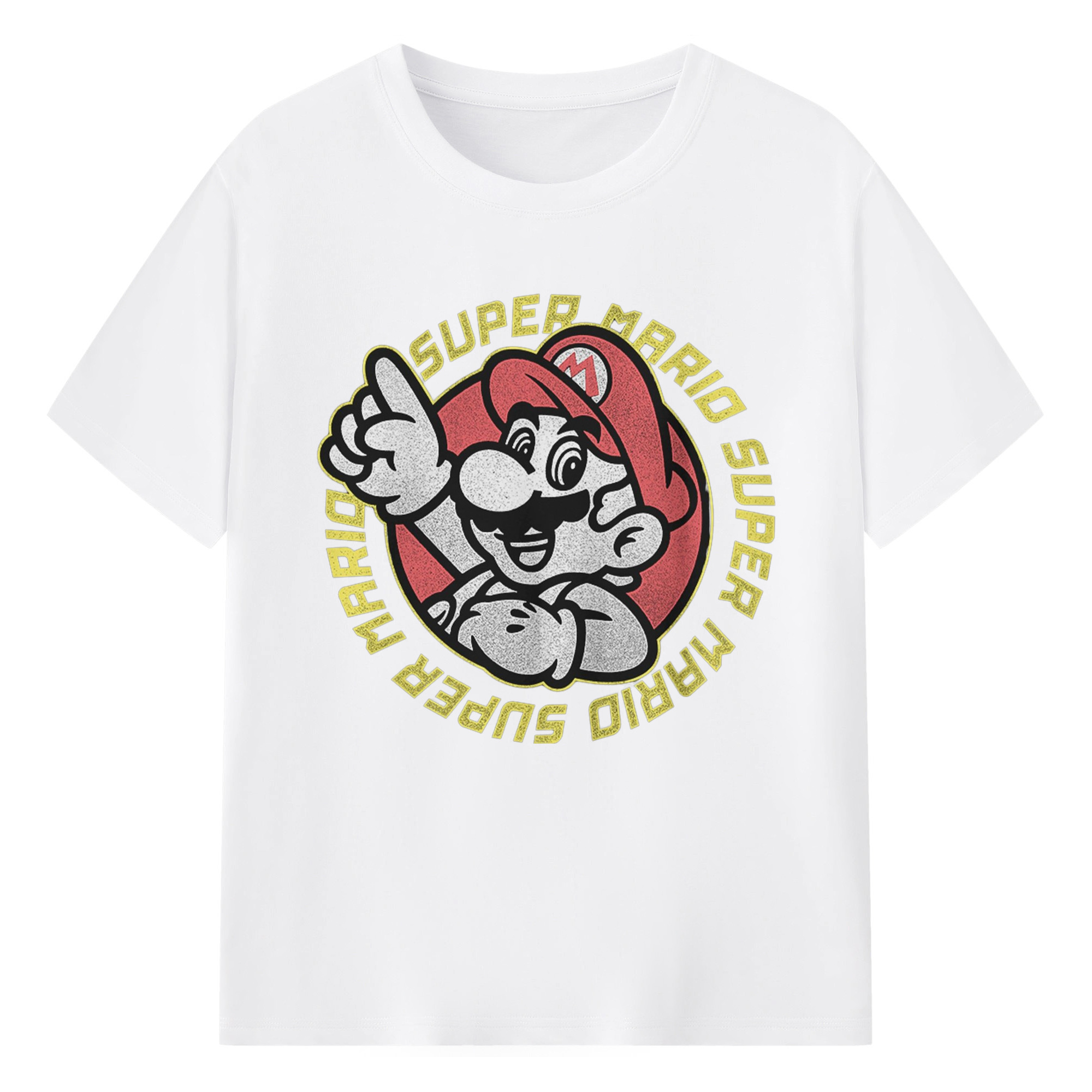 Nintendo Super Mario vintage Shirts - 180g Cotton T-Shirt With Front Heat Transfer Print – Soft, Lightweight, Fitted Design – Comfortable Casual Wear For Sports & Everyday Use