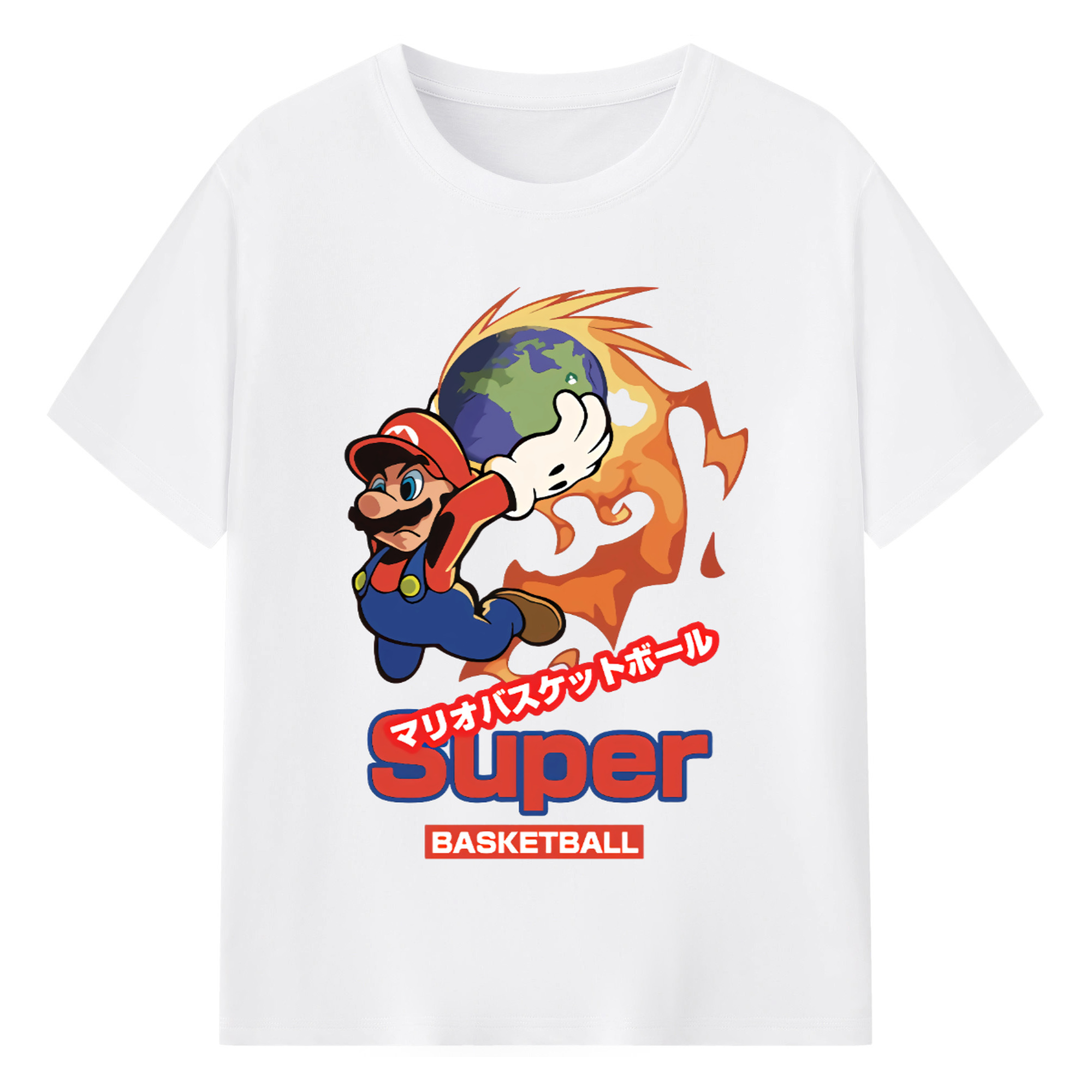 Nintendo Super Slam Dunk tee - 180g Cotton T-Shirt With Front Heat Transfer Print – Soft, Lightweight, Fitted Design – Comfortable Casual Wear For Sports & Everyday Use