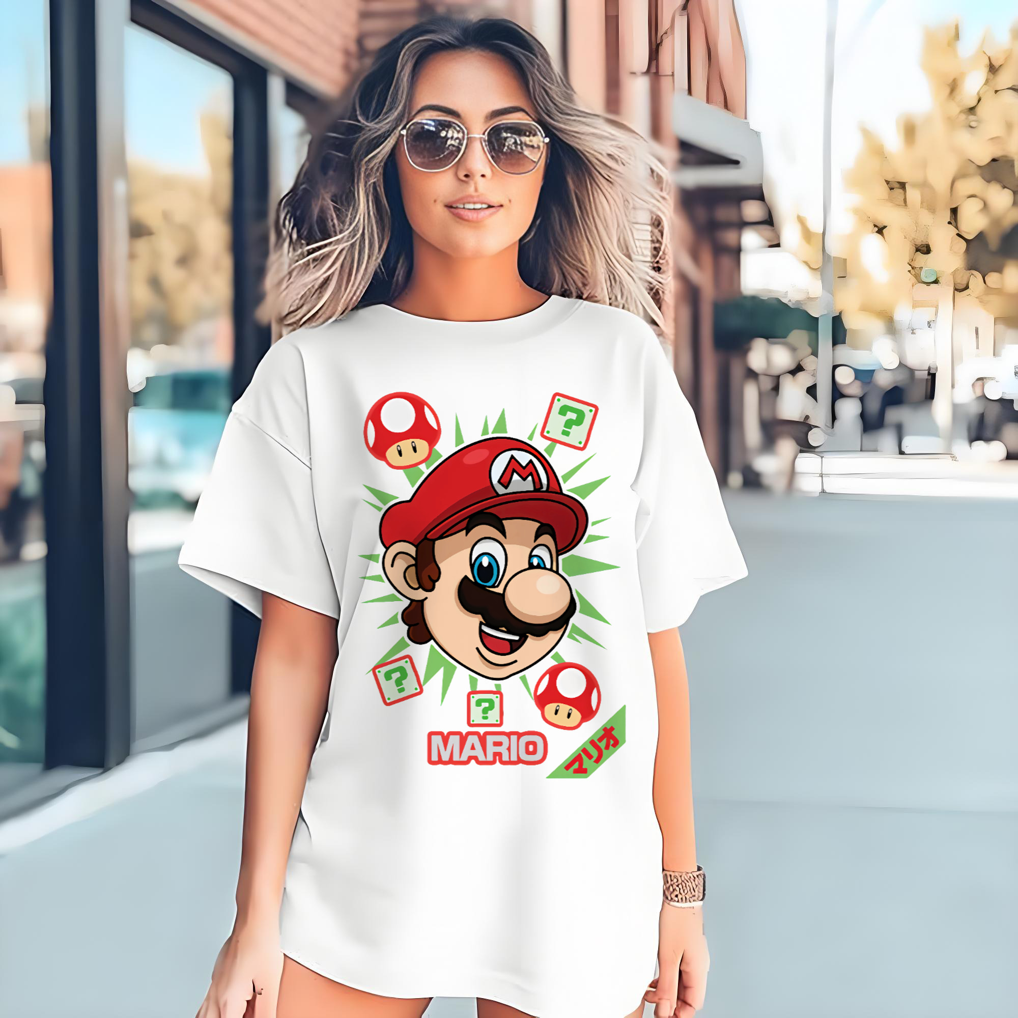 Nintendo mario cartoon profile t-shirt