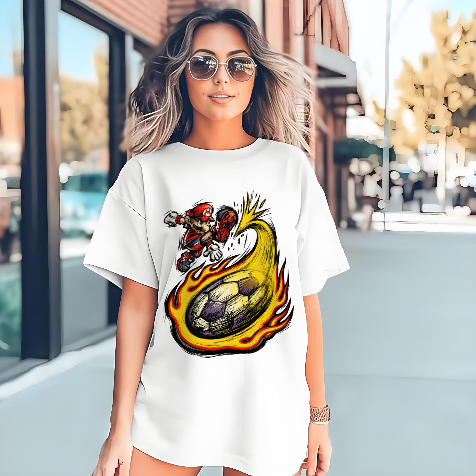 Nintendo Super 'shoot' Painted style Tee