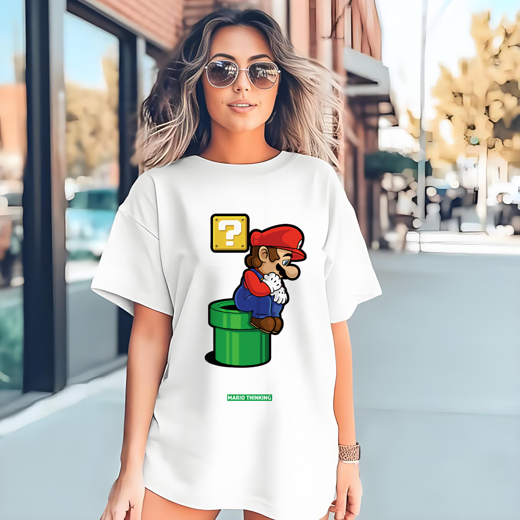 Super Mario 'deep thinking 'T-shirt