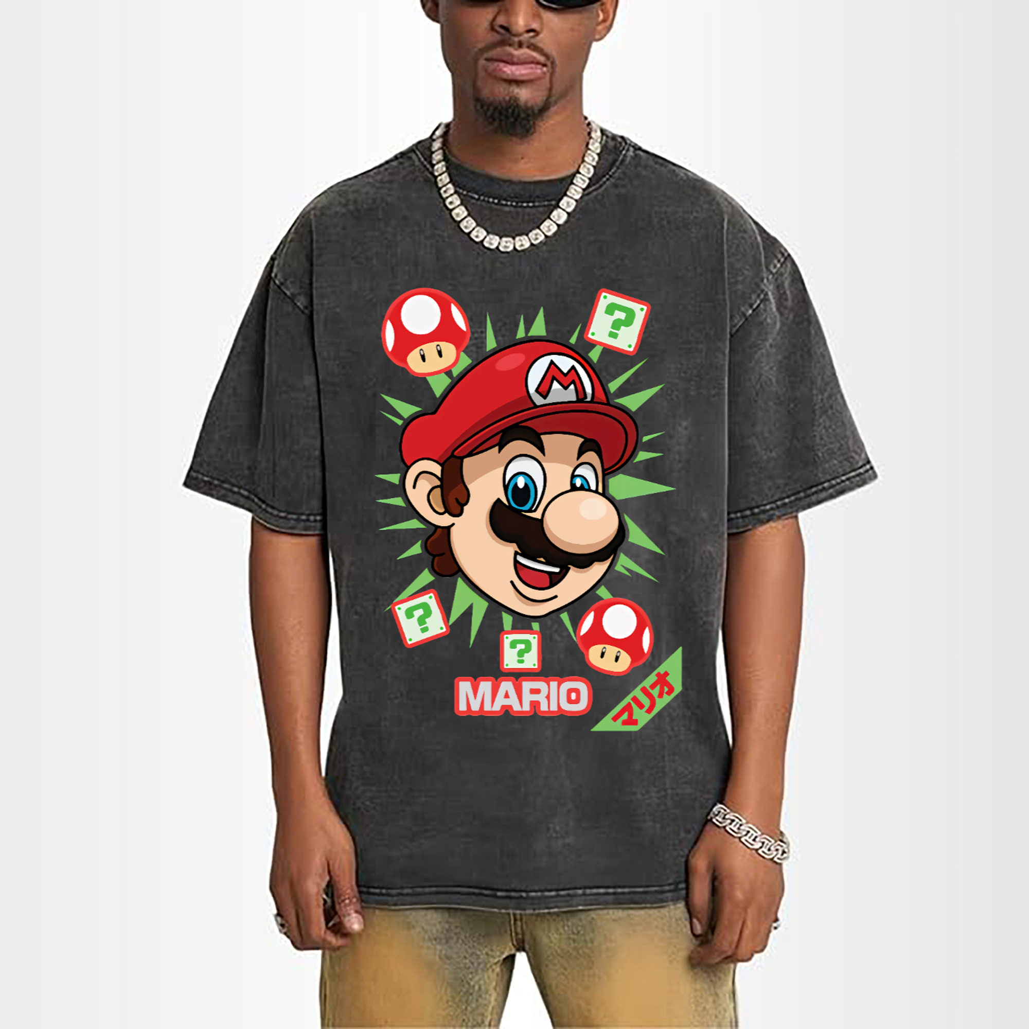 Nintendo mario cartoon profile t-shirt