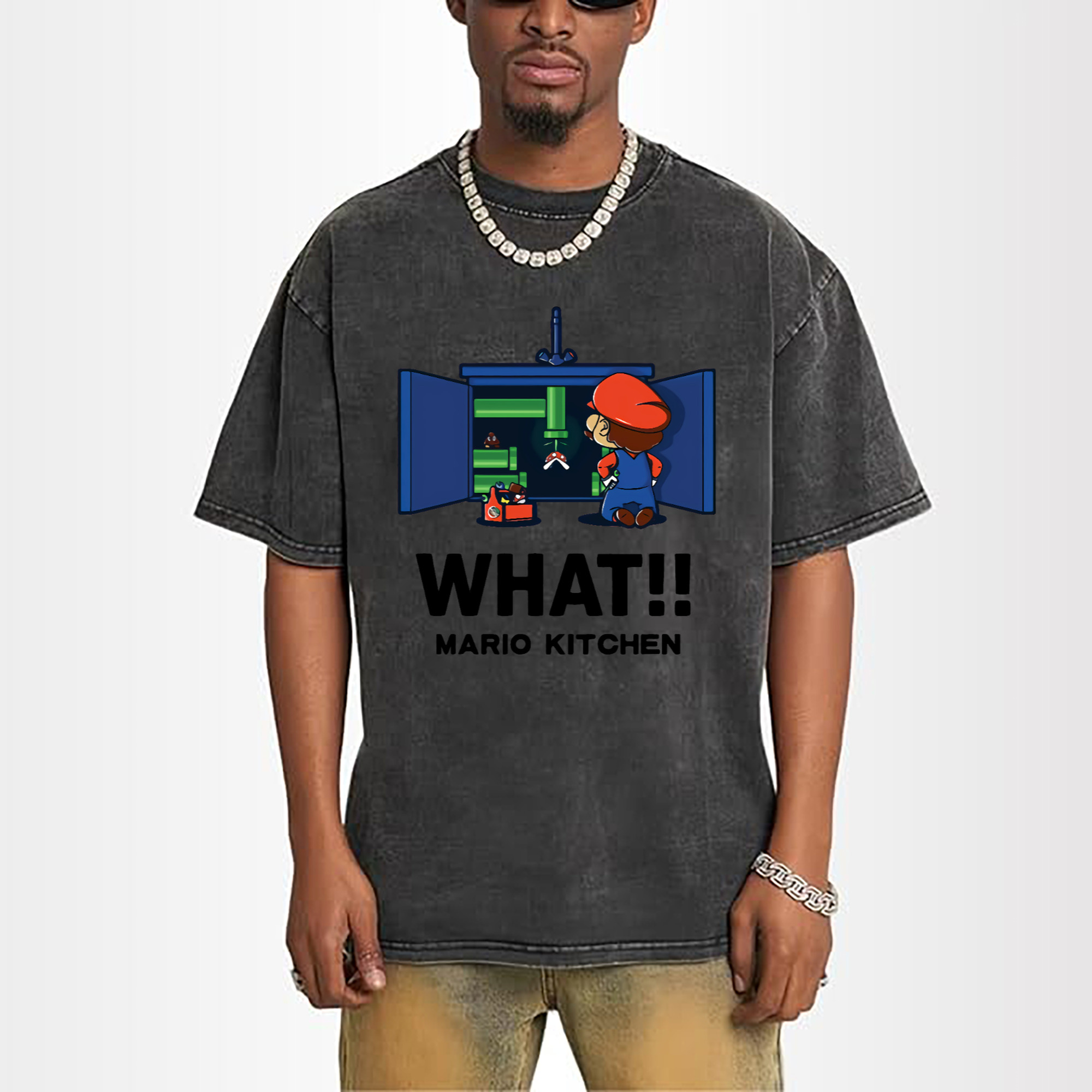 Nintendo Super Mario kitchen 'what' t-shirt