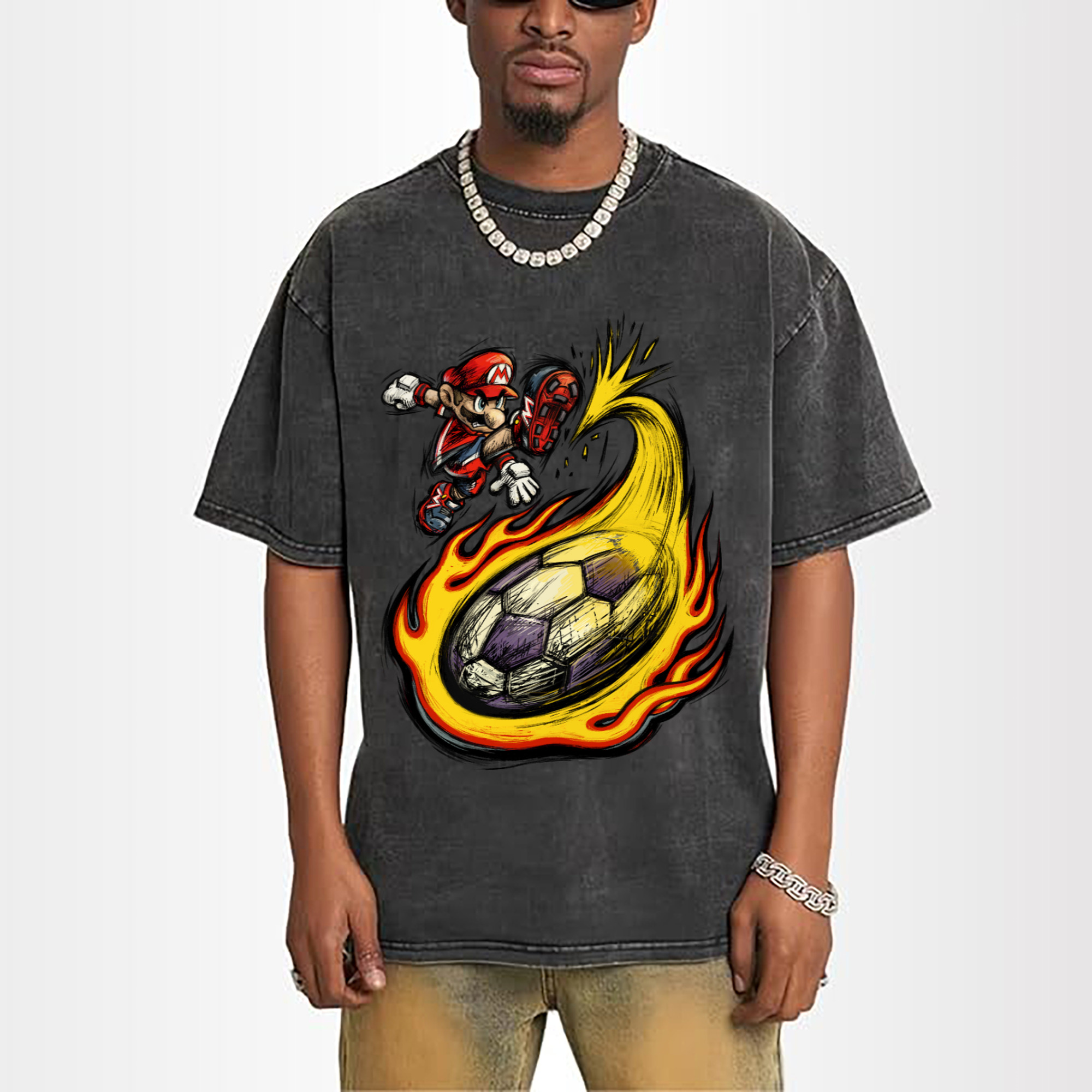 Nintendo Super 'shoot' Painted style Tee