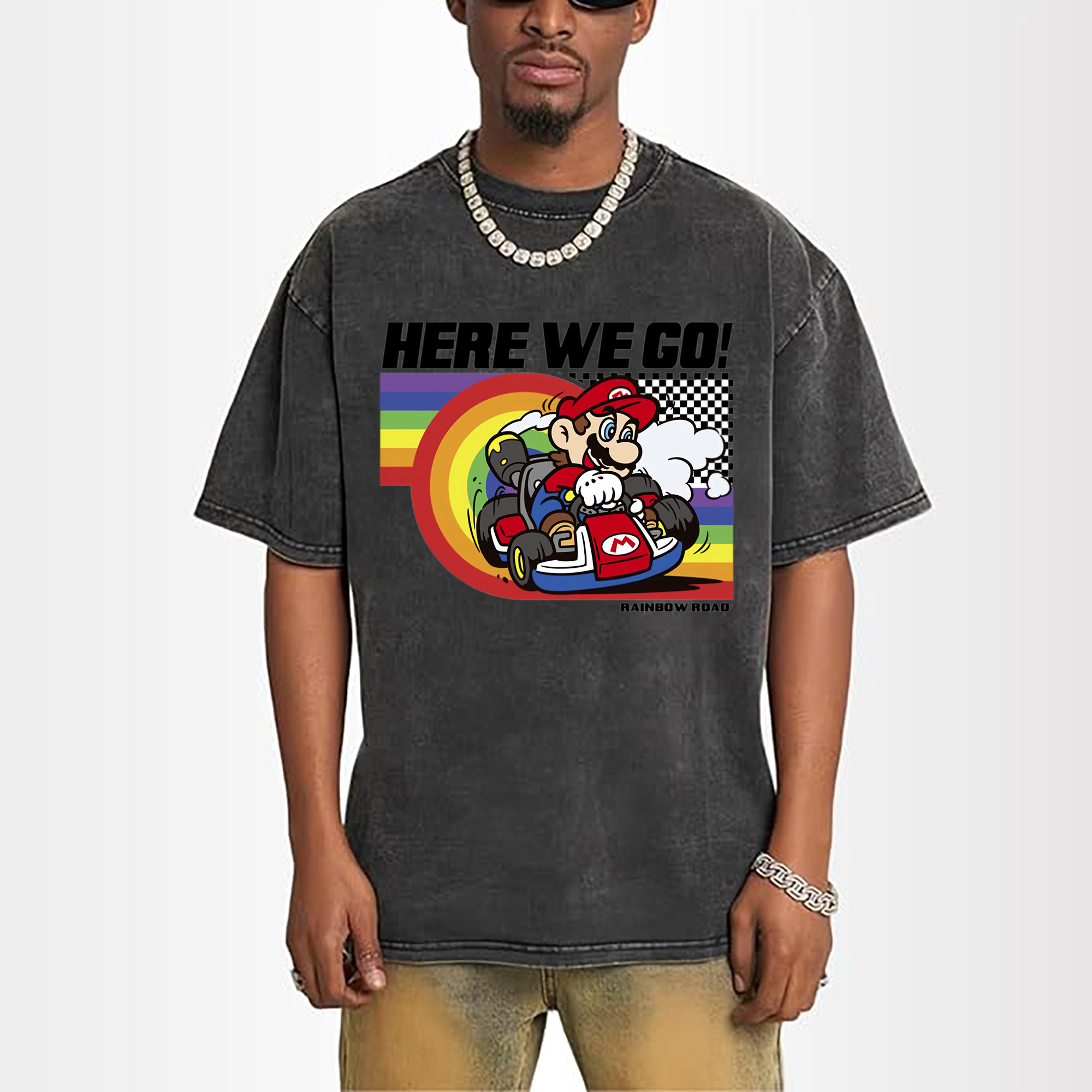Super Mario Rainbow drift kart T-shirt