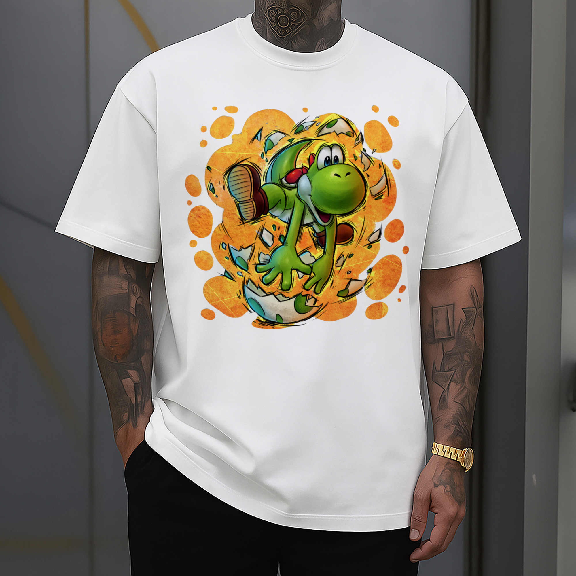 Super Mario Yoshi Painted style Tee