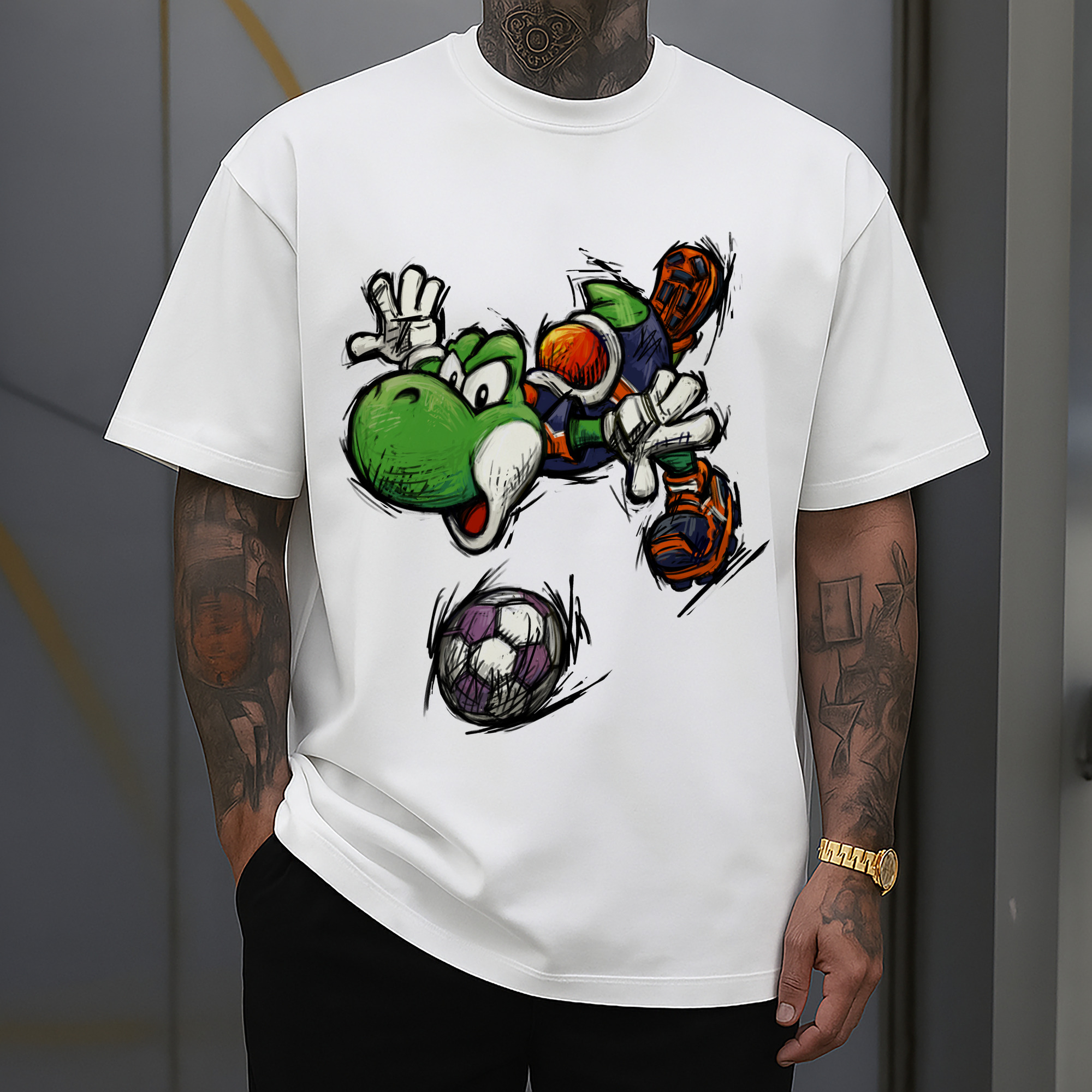 Super Mario Yoshi 'shoot' Painted style Tee