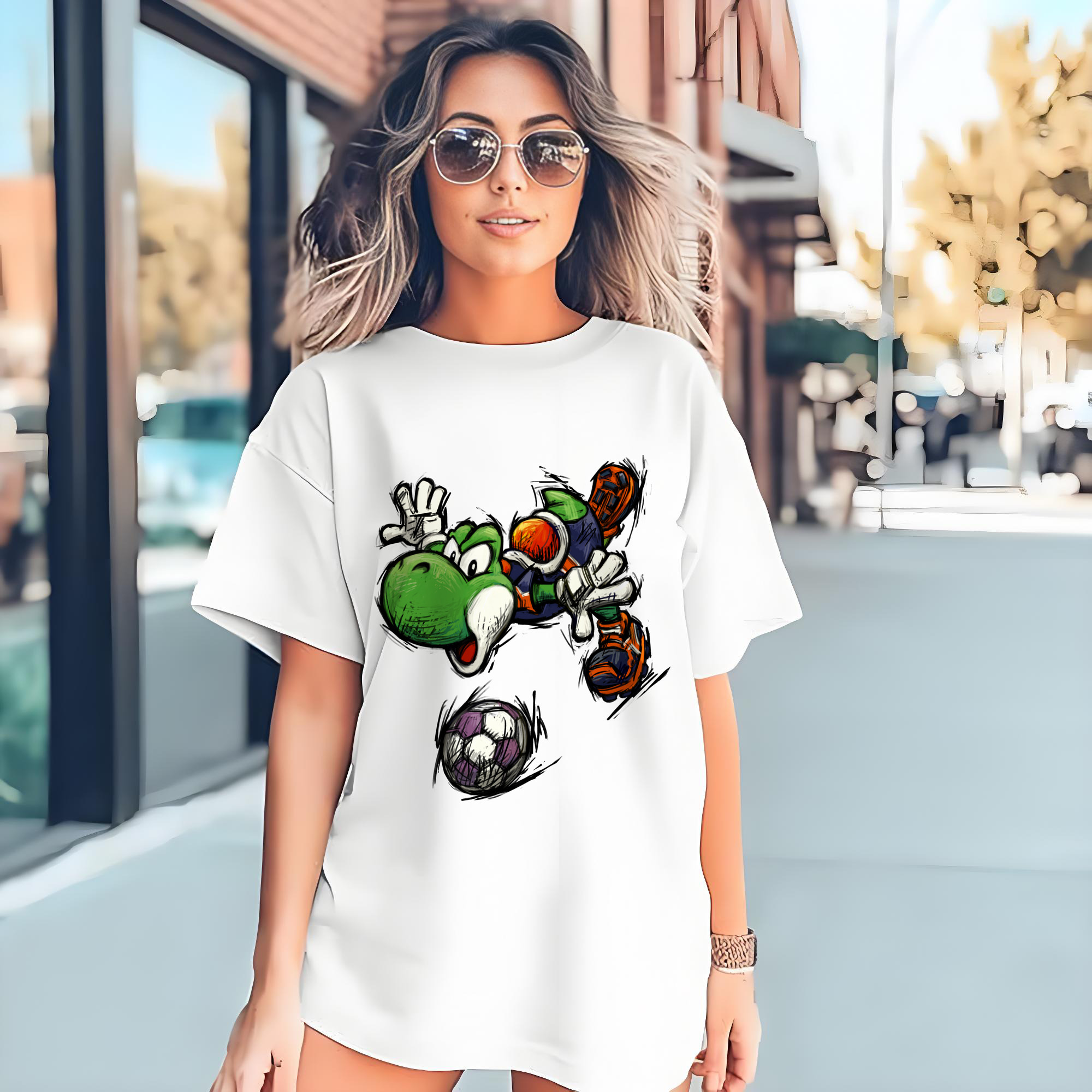 Super Mario Yoshi 'shoot' Painted style Tee