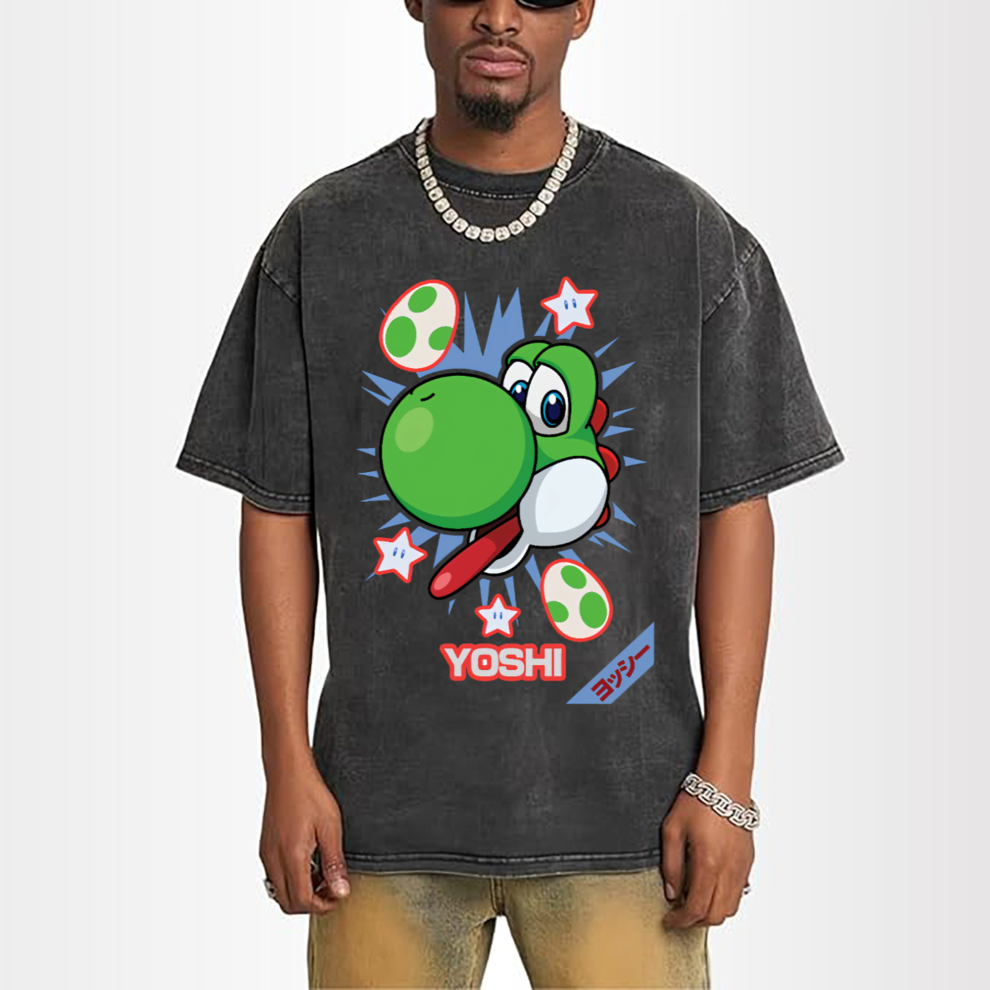 Super Mario Yoshi cartoon profile t-shirt