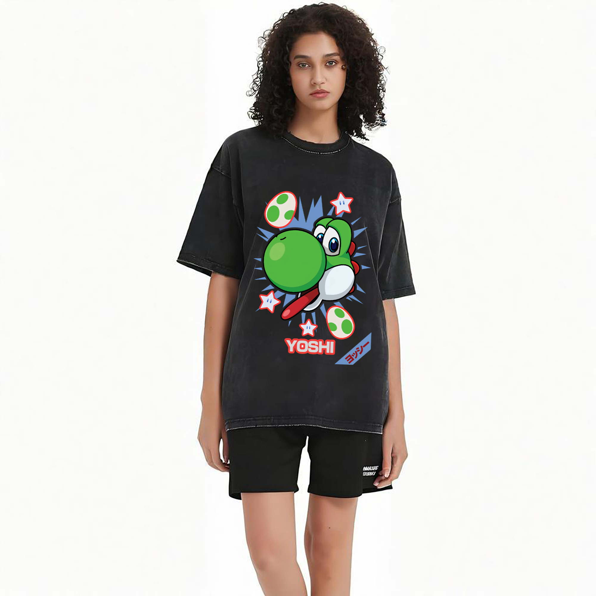 Super Mario Yoshi cartoon profile t-shirt