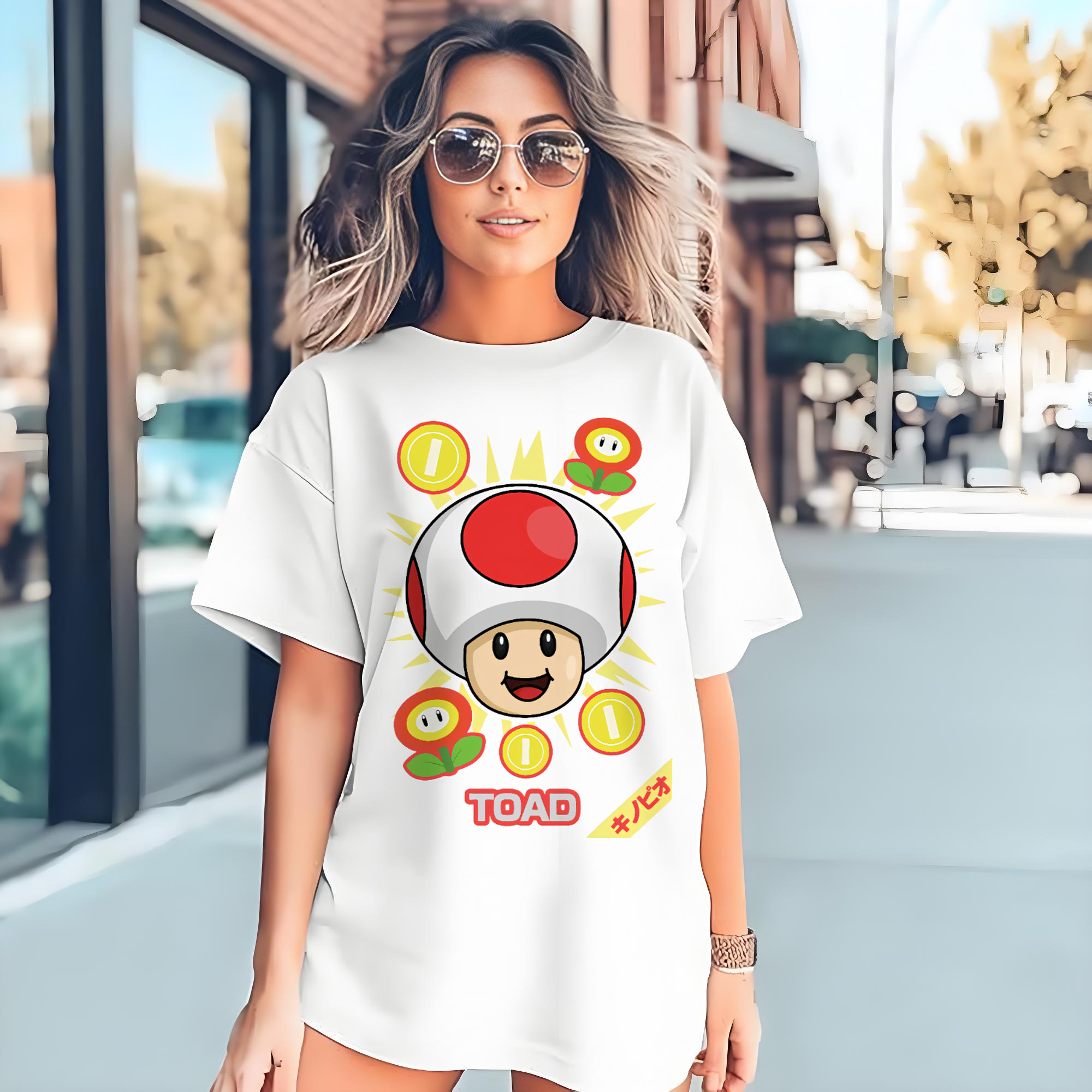 Nintendo super mario Sweet smile Red Toad Shirt