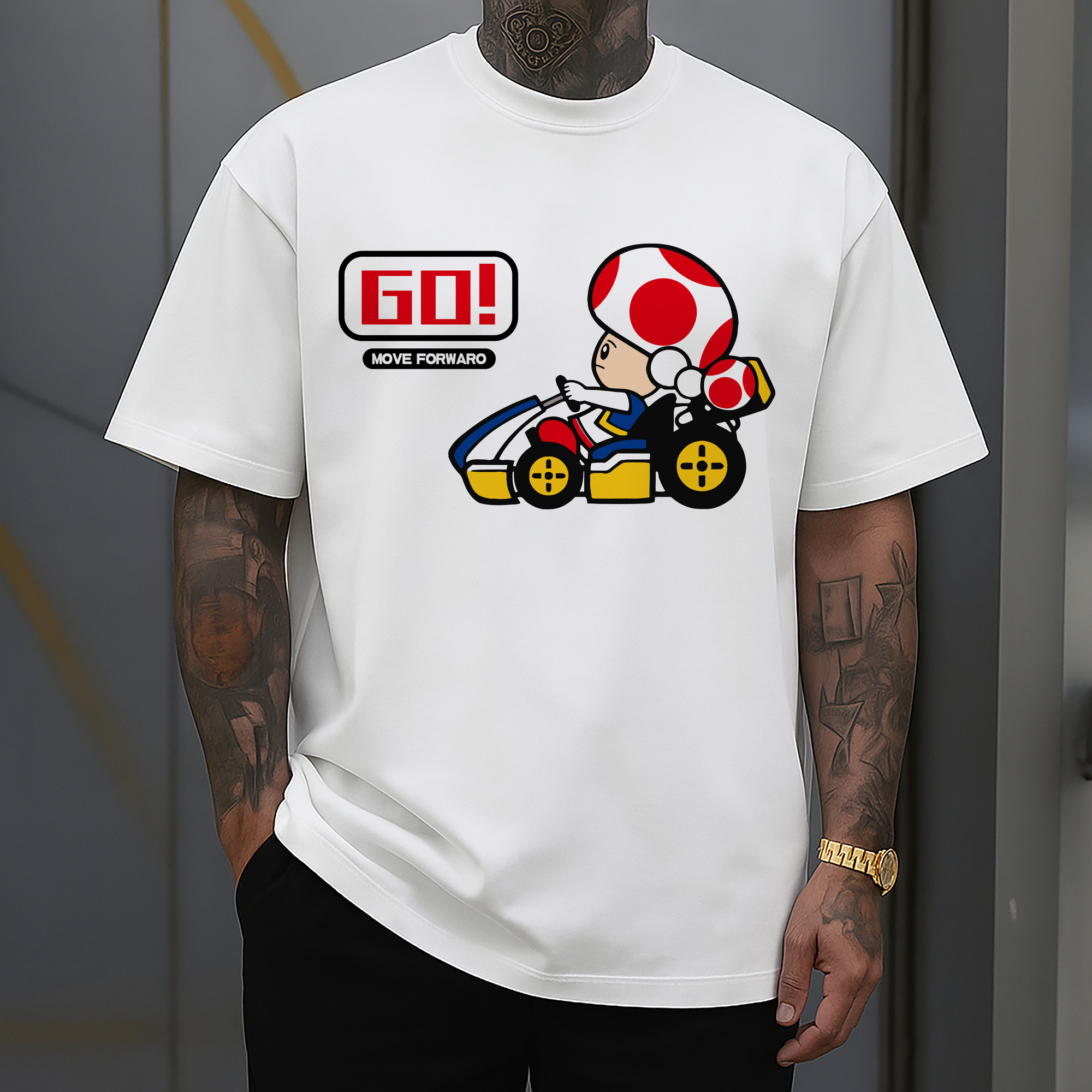 super mario kart red toad t shirt