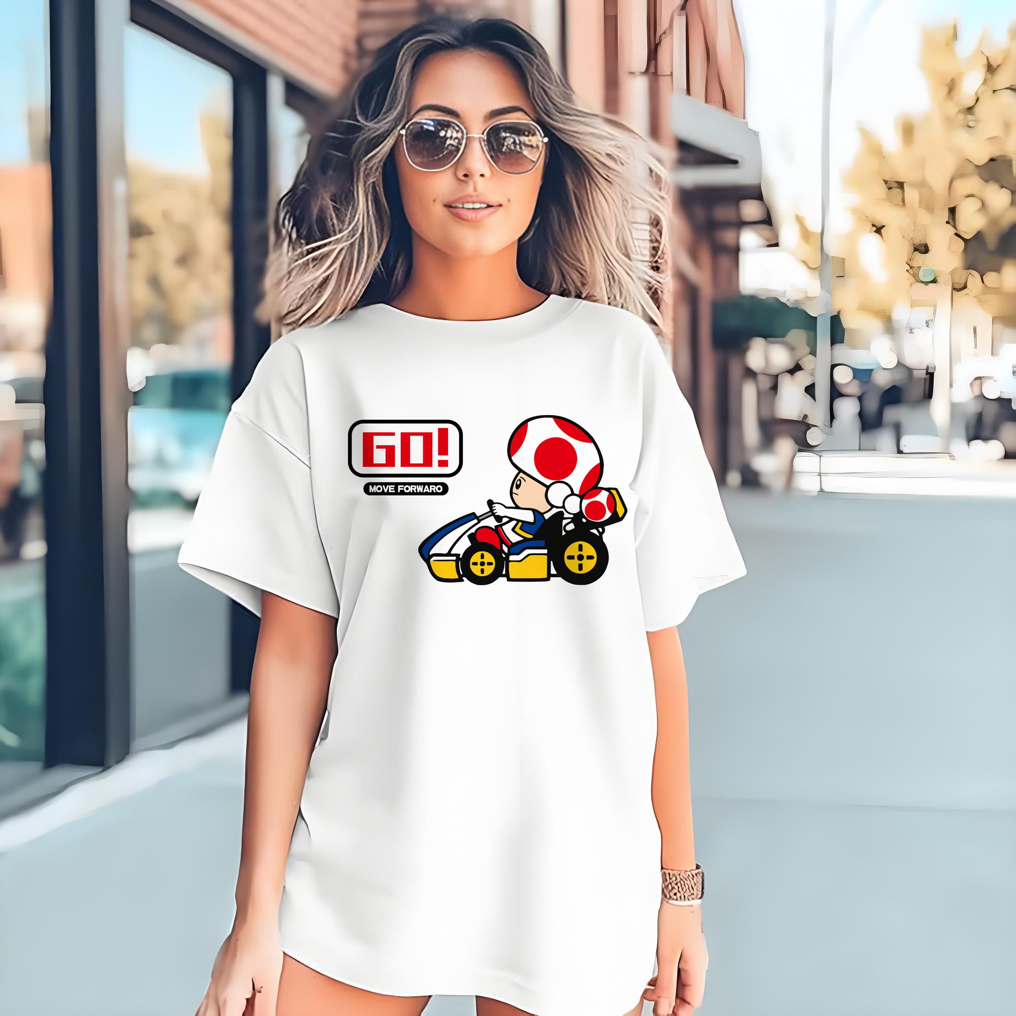 super mario kart red toad t shirt