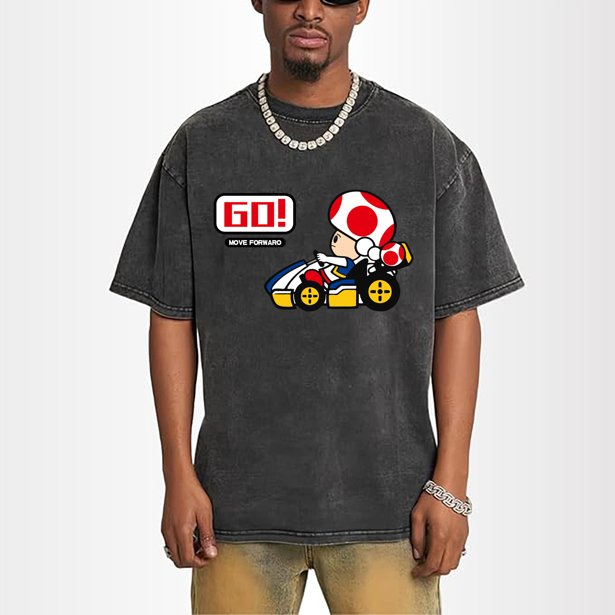 super mario kart red toad t shirt