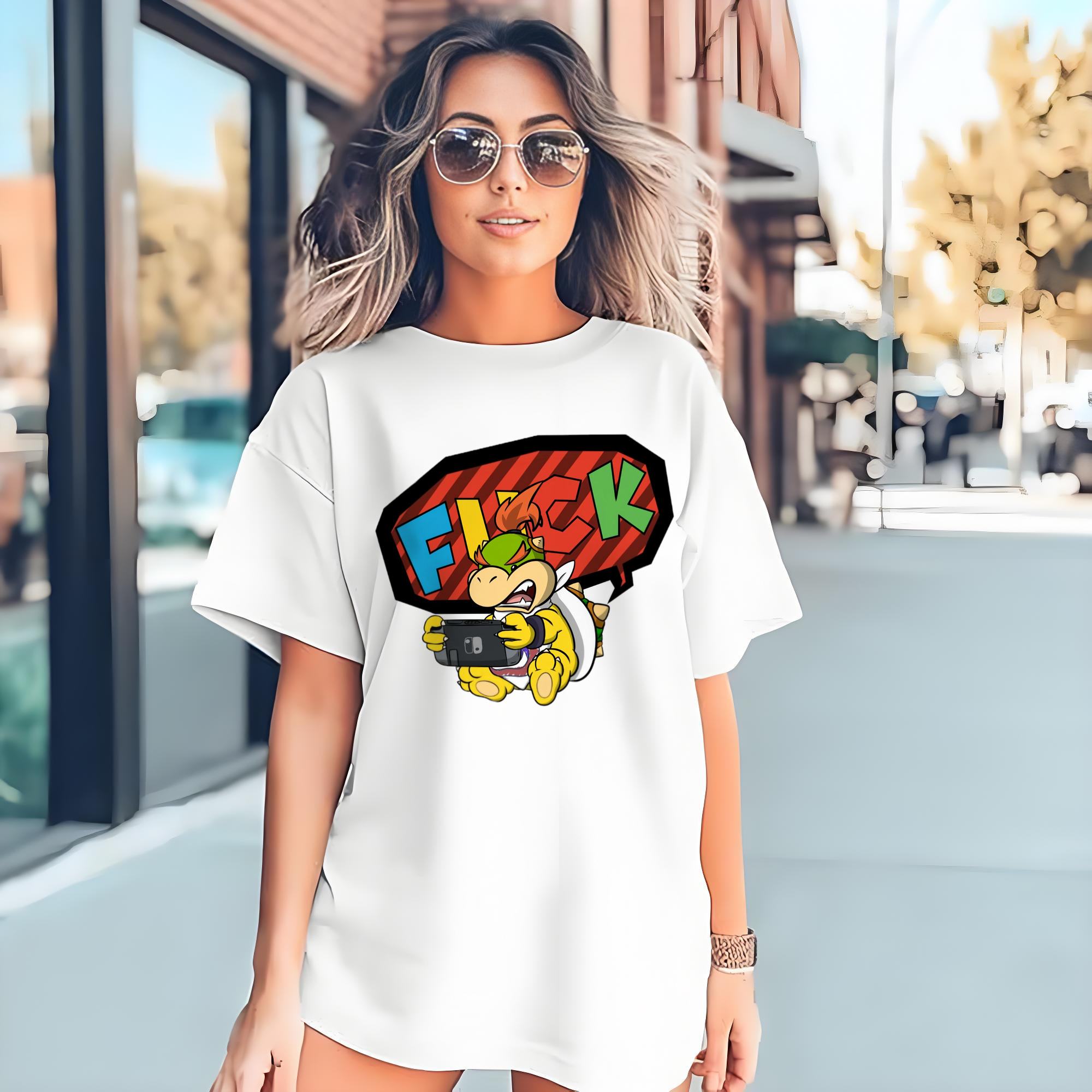 Boy&#039;s Nintendo Bowser Jr. cartoon &#039;fuck!&#039; Graphic Tee