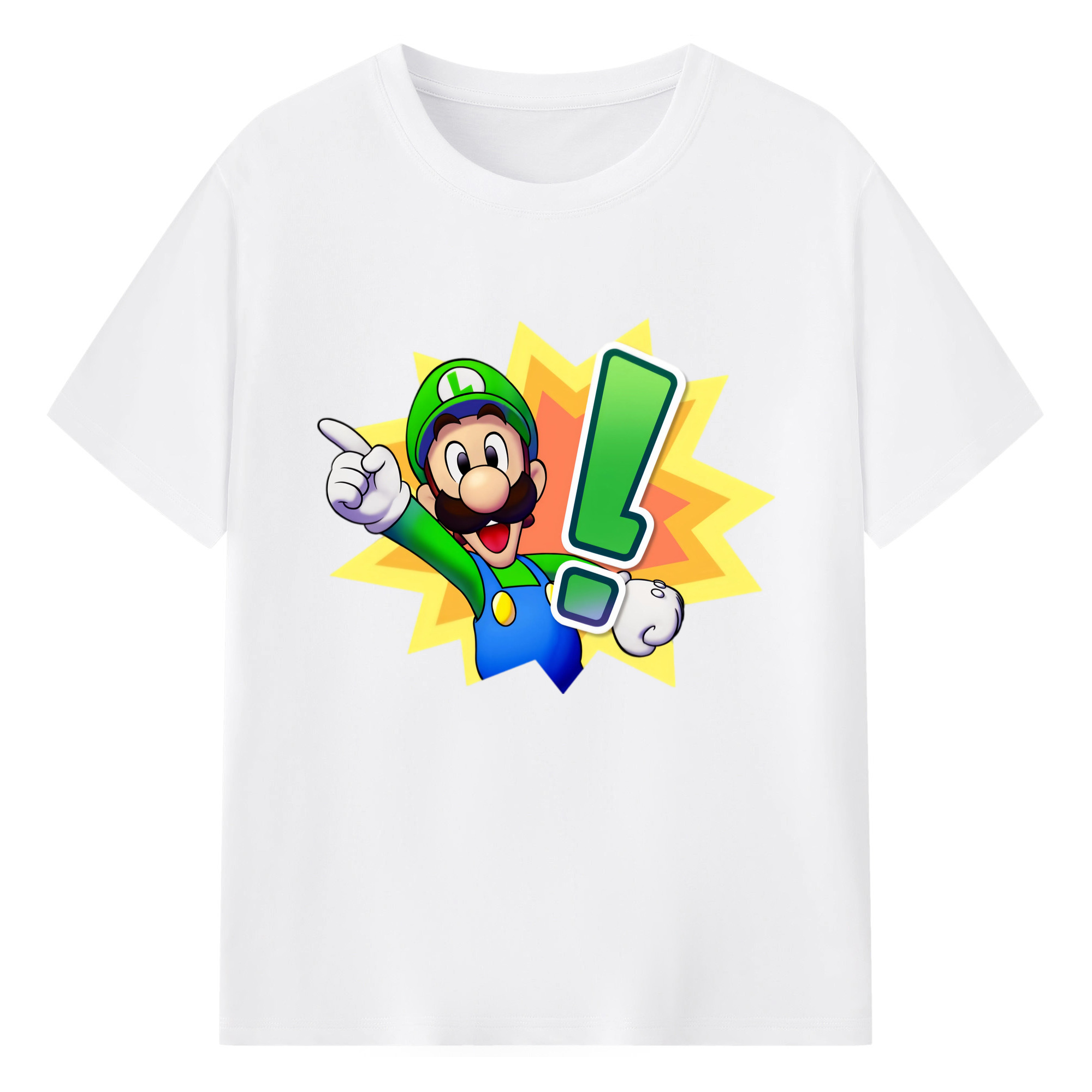Nintendo Luigi a brilliant spot Graphic Tee - 180g Cotton T-Shirt With Front Heat Transfer Print – Soft, Lightweight, Fitted Design – Comfortable Casual Wear For Sports & Everyday Use