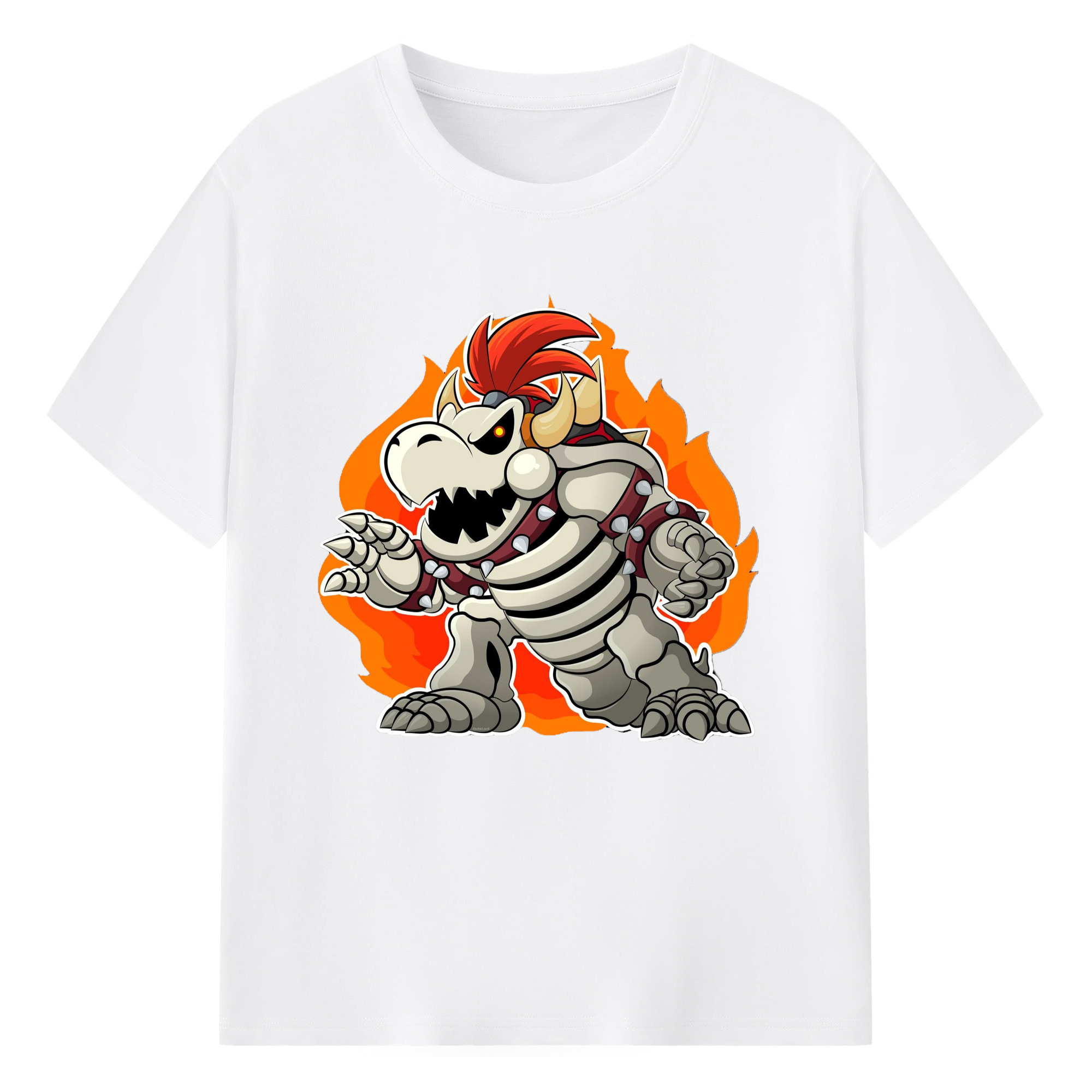 Nintendo Skeleton Koopa tee - 180g Cotton T-Shirt With Front Heat Transfer Print – Soft, Lightweight, Fitted Design – Comfortable Casual Wear For Sports & Everyday Use