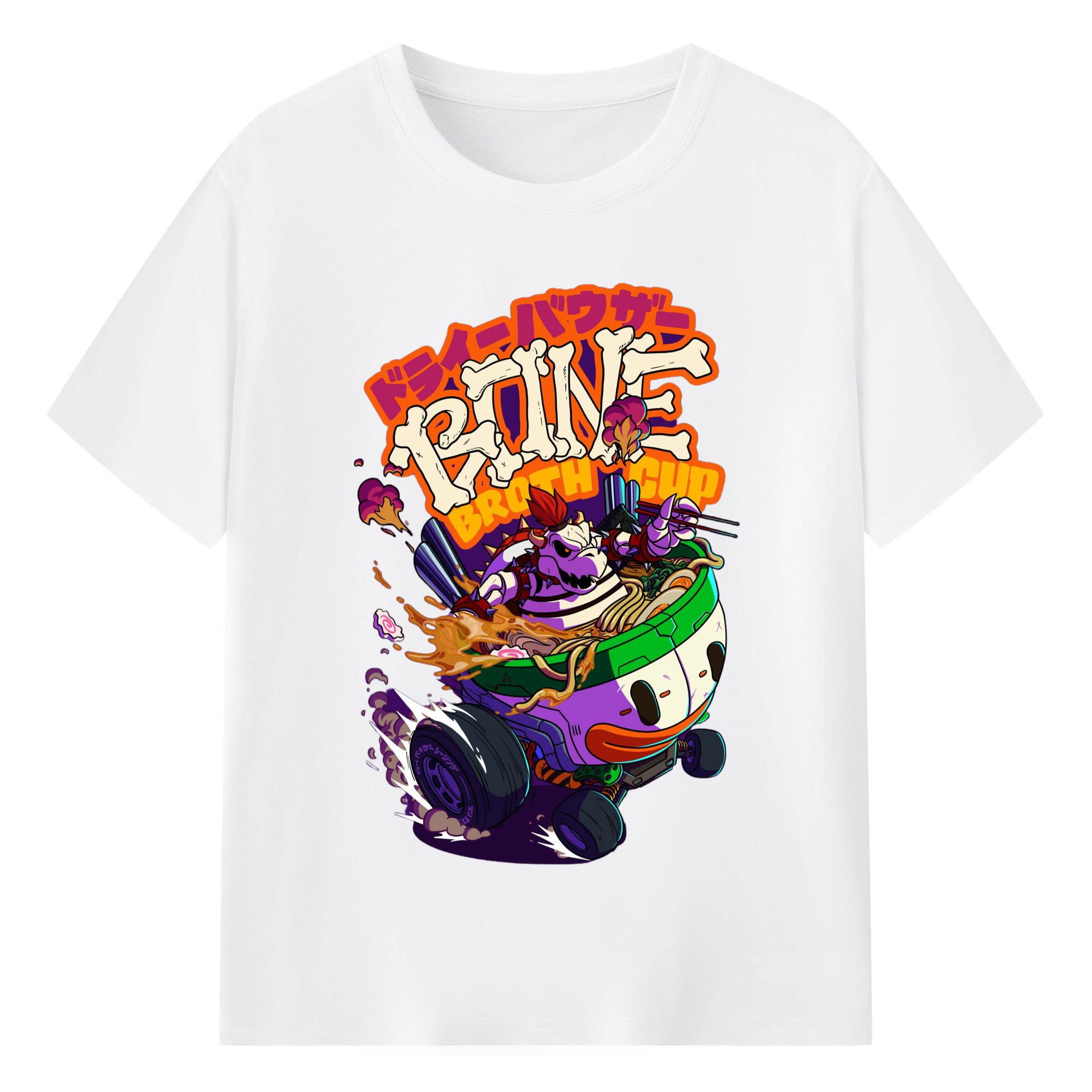 Bowser King Koopa Comic style Graphic Tee - 180g Cotton T-Shirt With Front Heat Transfer Print – Soft, Lightweight, Fitted Design – Comfortable Casual Wear For Sports & Everyday Use