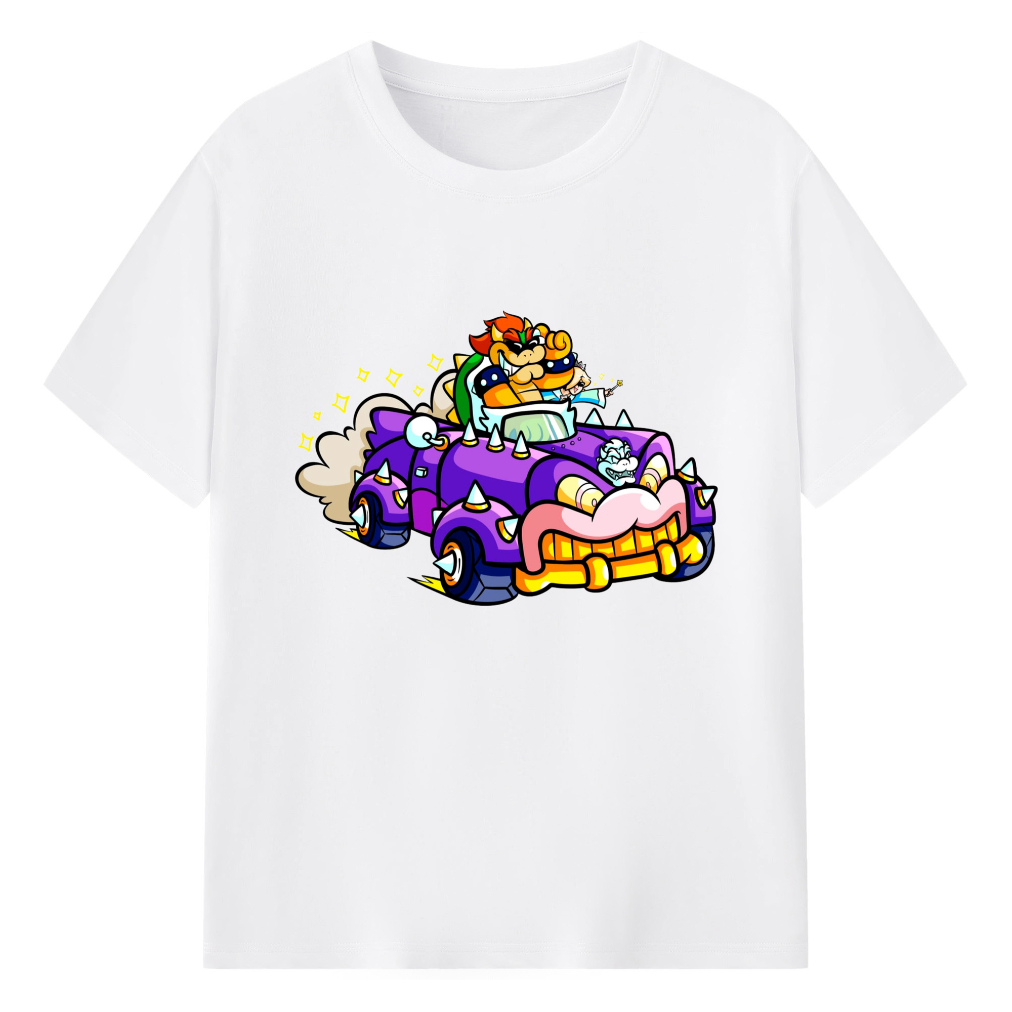 Nintendo King Koopa and rosalina  kart T-shirt - 180g Cotton T-Shirt With Front Heat Transfer Print – Soft, Lightweight, Fitted Design – Comfortable Casual Wear For Sports & Everyday Use