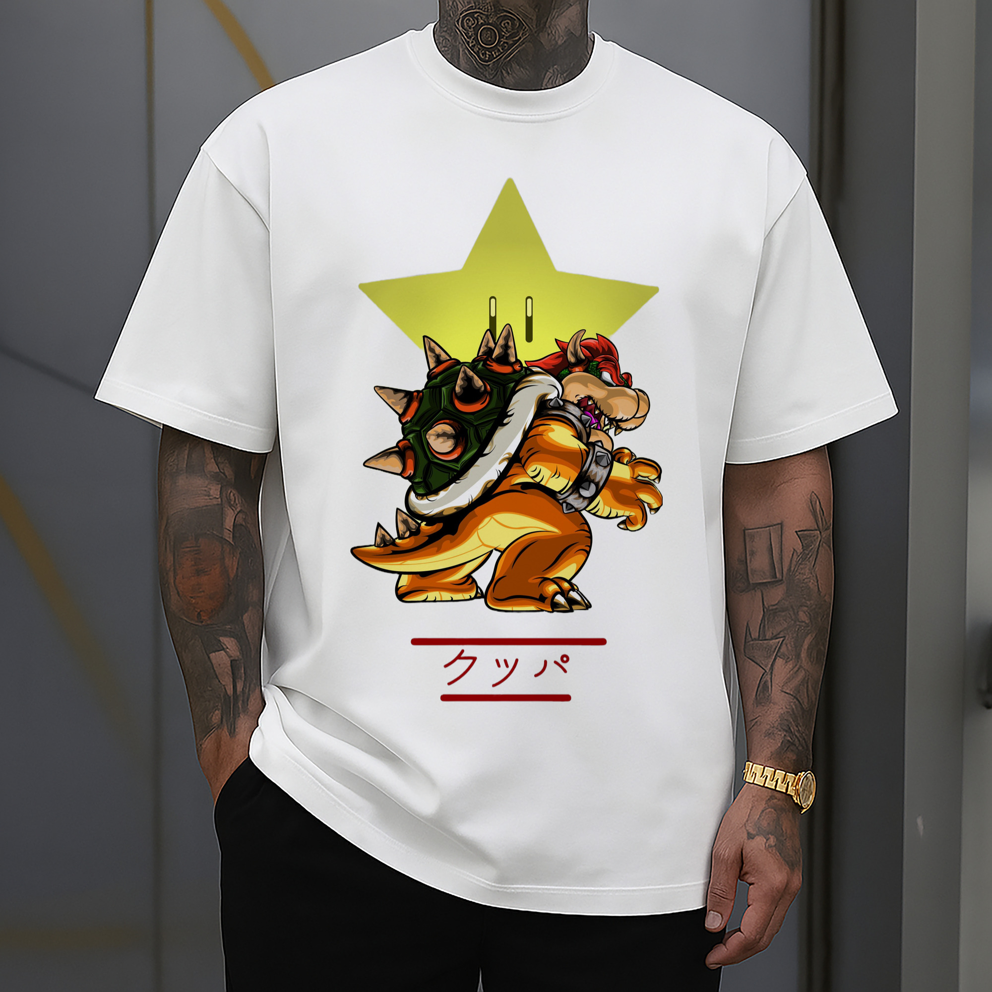 Bowser King Koopa Cartoon Graphic T-Shirt