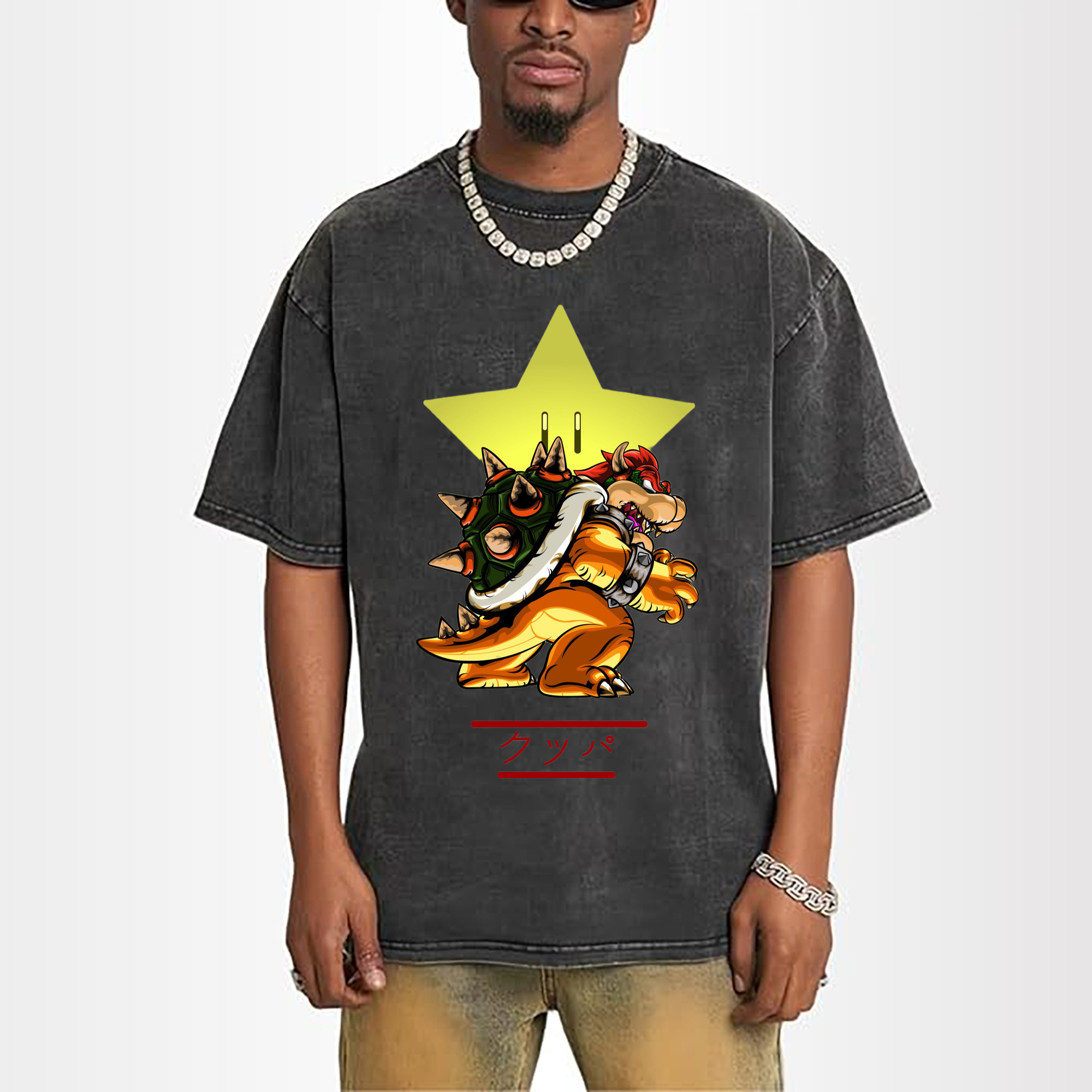 Bowser King Koopa Cartoon Graphic T-Shirt