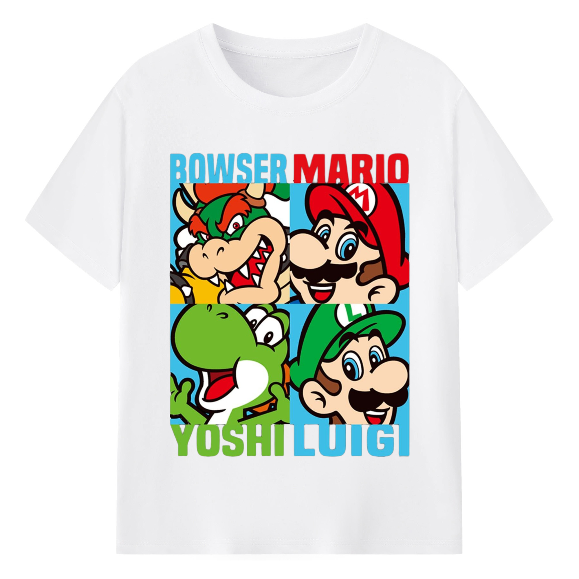 Nintendo Super Mario and firend's Shirts - 180g Cotton T-Shirt With Front Heat Transfer Print – Soft, Lightweight, Fitted Design – Comfortable Casual Wear For Sports & Everyday Use