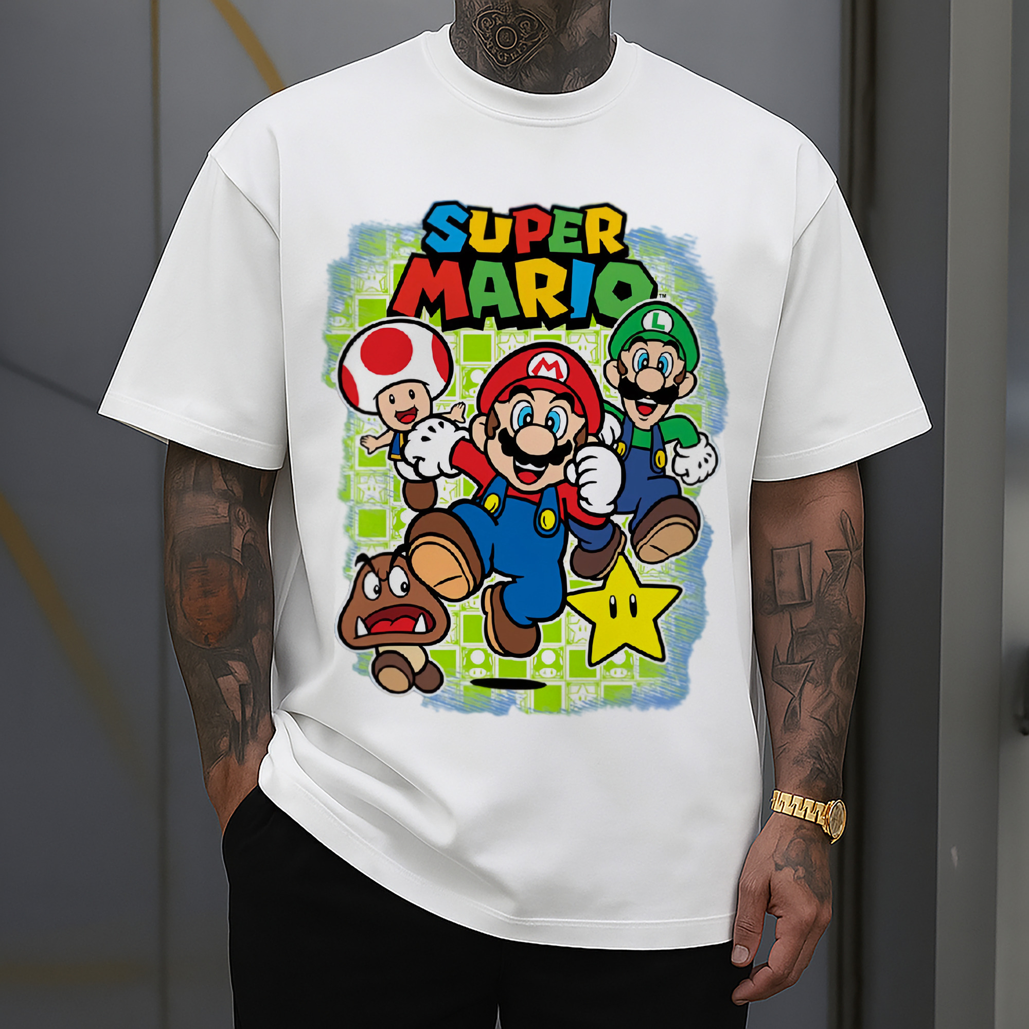 Nintendo mario cartoon tee