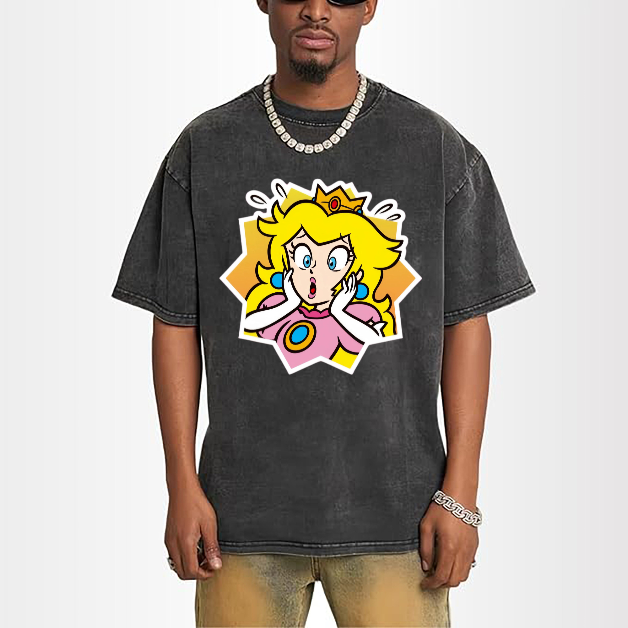 Nintendo princess peach &#039;surprised&#039; t-shirt