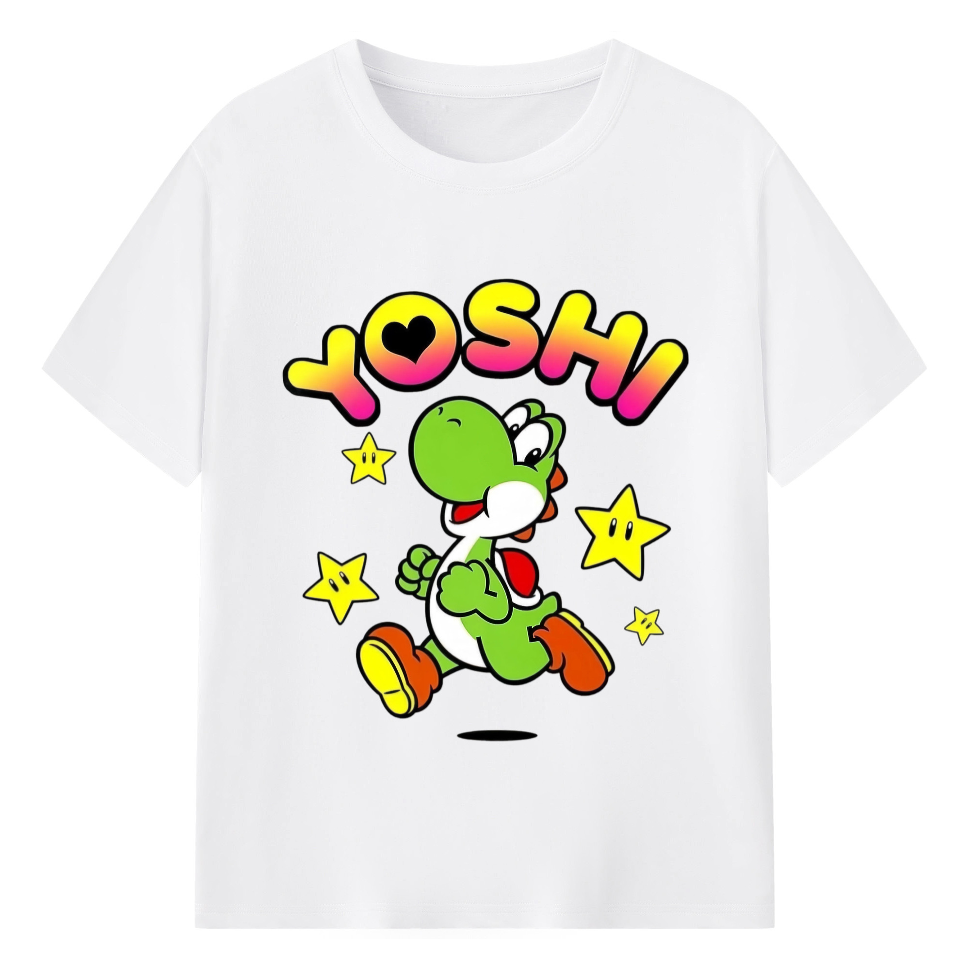 Nintendo Yoshi Painted style Tee - 180g Cotton T-Shirt With Front Heat Transfer Print – Soft, Lightweight, Fitted Design – Comfortable Casual Wear For Sports & Everyday Use