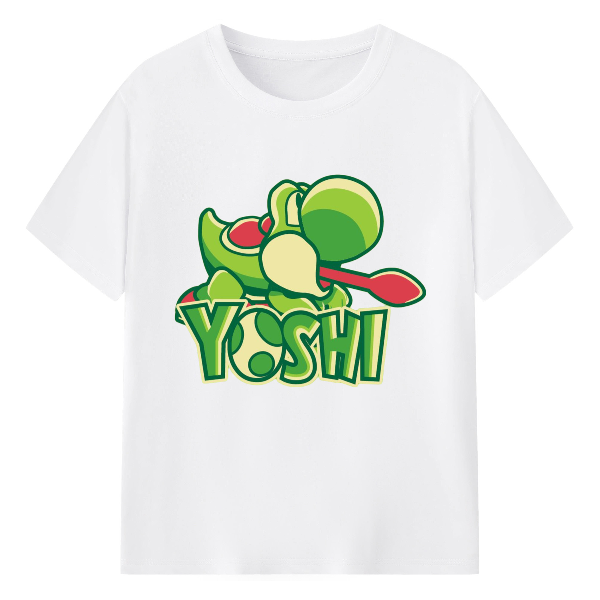 Super Mario Yoshi Painted style T-shirt - 180g Cotton T-Shirt With Front Heat Transfer Print – Soft, Lightweight, Fitted Design – Comfortable Casual Wear For Sports & Everyday Use