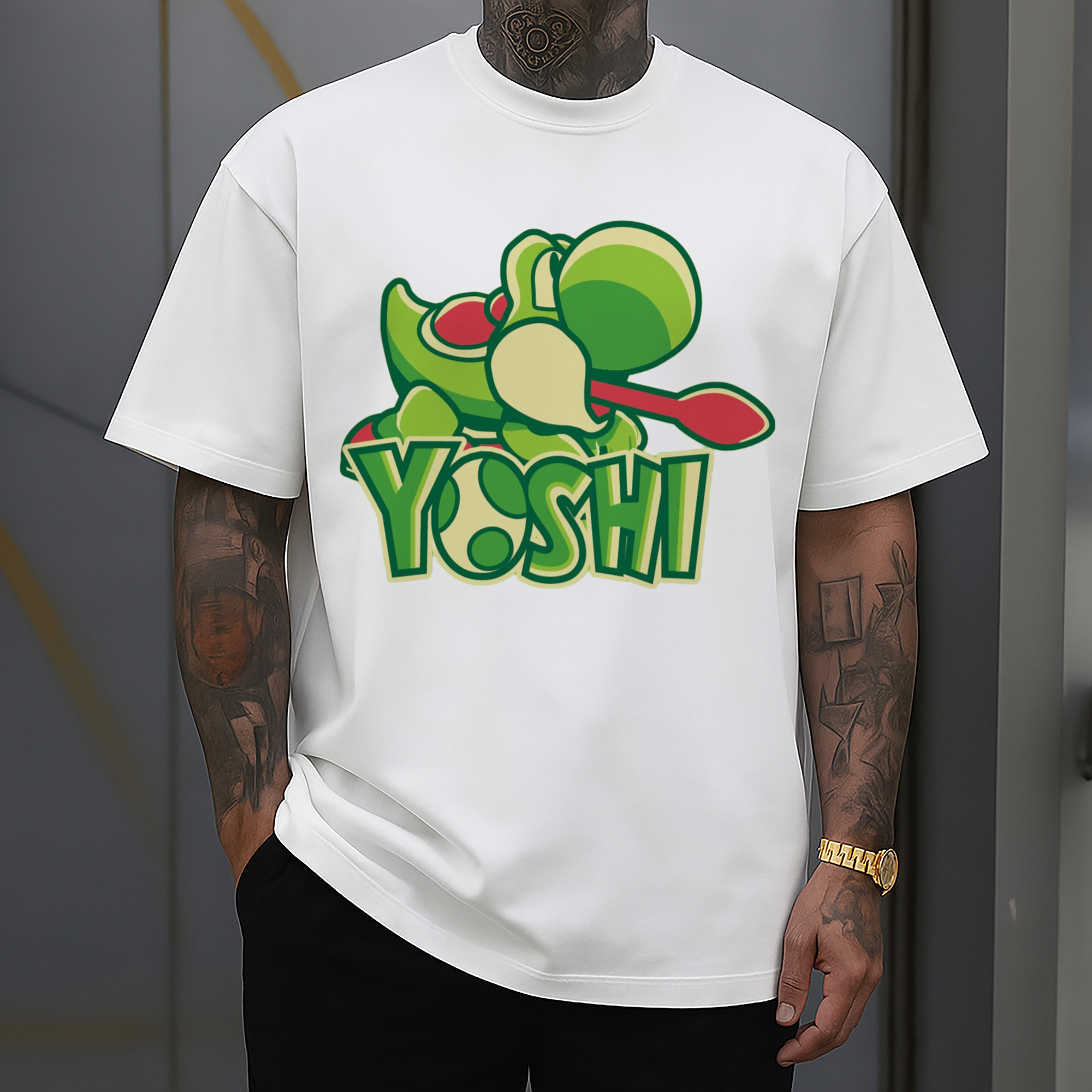 Super Mario Yoshi Painted style T-shirt