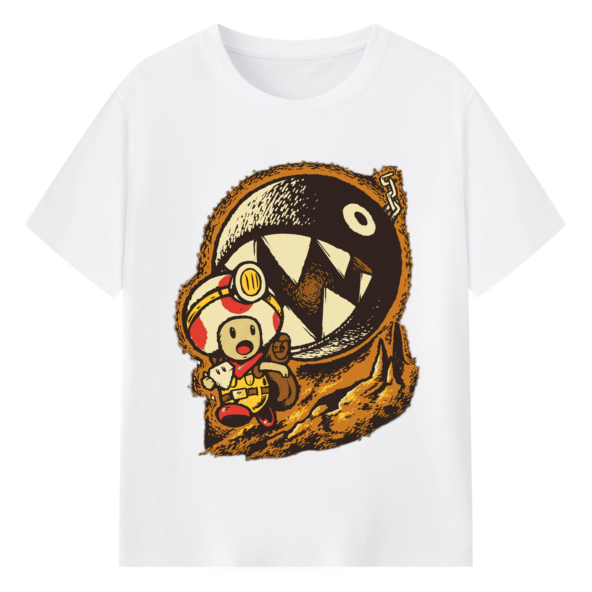 Nintendo Red Toad t-Shirt - 180g Cotton T-Shirt With Front Heat Transfer Print – Soft, Lightweight, Fitted Design – Comfortable Casual Wear For Sports & Everyday Use