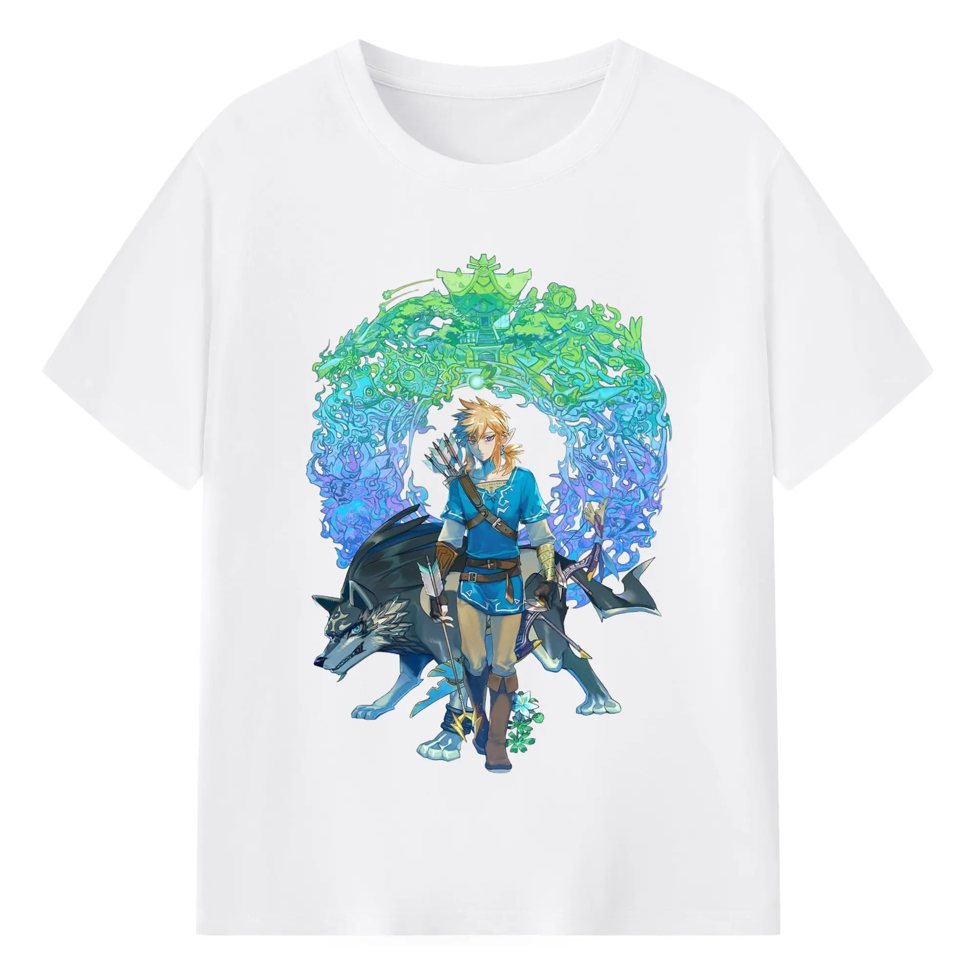 Men's The Legend of Zelda Link graphic tee - 180g Cotton T-Shirt With Front Heat Transfer Print – Soft, Lightweight, Fitted Design – Comfortable Casual Wear For Sports & Everyday Use