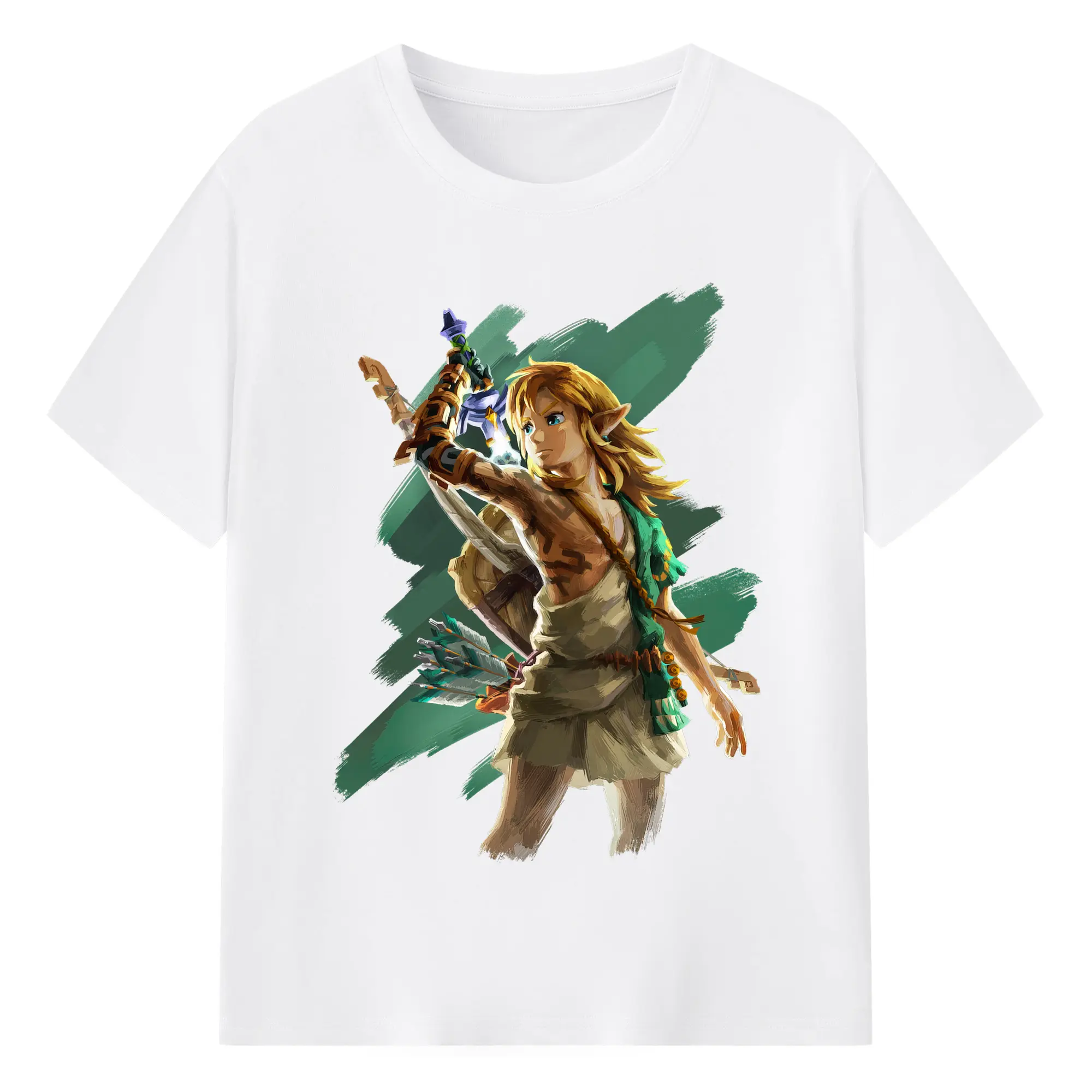 Men&#039;s The Legend of Zelda Link t-shirt - 180g Cotton T-Shirt With Front Heat Transfer Print – Soft, Lightweight, Fitted Design – Comfortable Casual Wear For Sports & Everyday Use