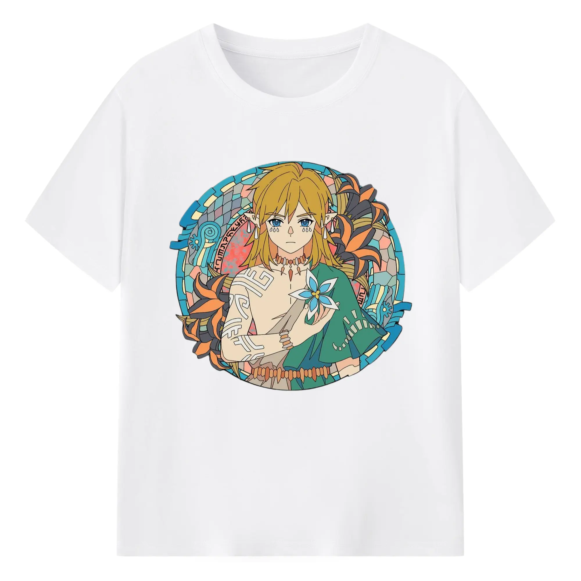 The Legend of Zelda Link art shirt - 180g Cotton T-Shirt With Front Heat Transfer Print – Soft, Lightweight, Fitted Design – Comfortable Casual Wear For Sports & Everyday Use