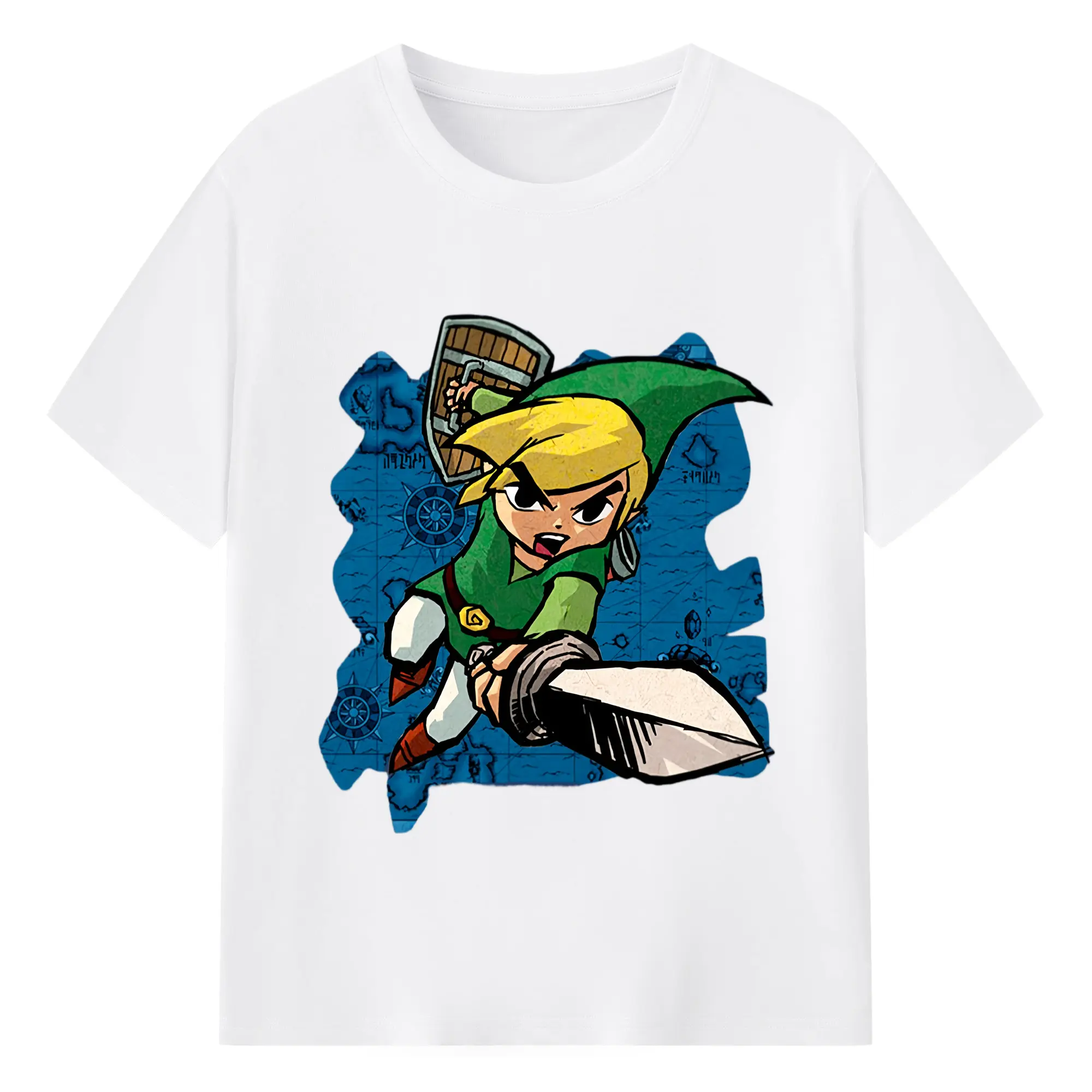 The legend of zelda link graphic shirt - 180g Cotton T-Shirt With Front Heat Transfer Print – Soft, Lightweight, Fitted Design – Comfortable Casual Wear For Sports & Everyday Use