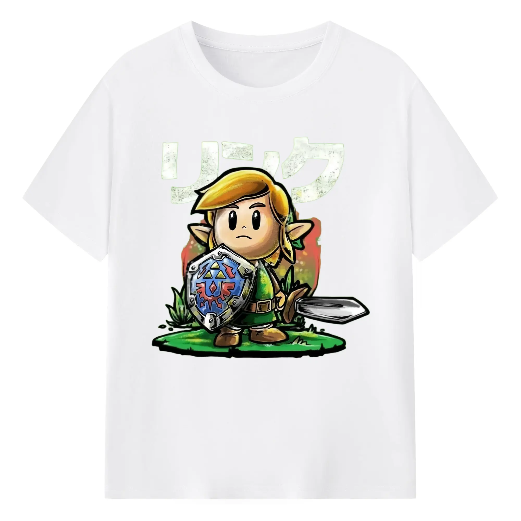 Vintage the legend of zelda link tee - 180g Cotton T-Shirt With Front Heat Transfer Print – Soft, Lightweight, Fitted Design – Comfortable Casual Wear For Sports & Everyday Use