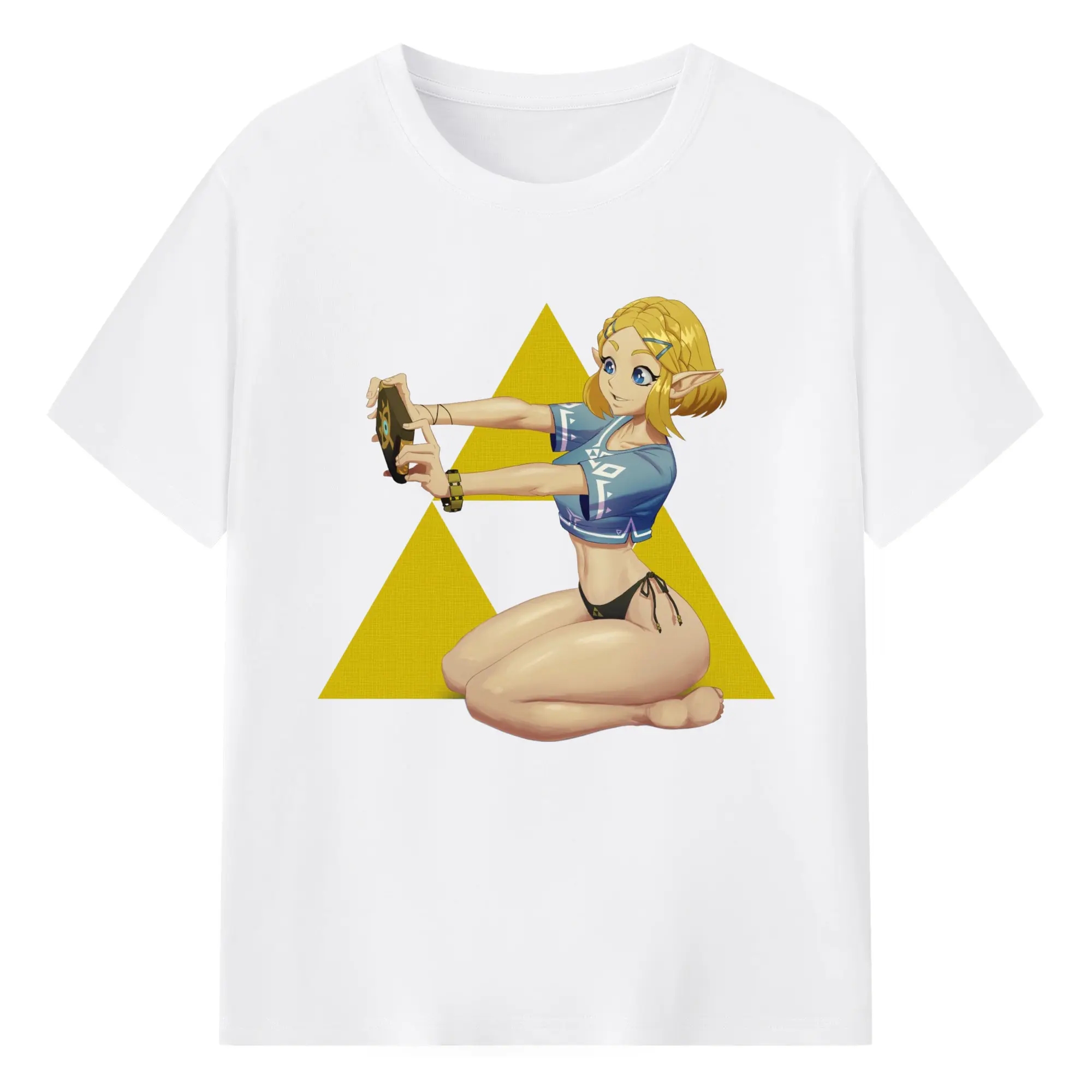 Men's the legend of zelda Princess Zelda tee - 180g Cotton T-Shirt With Front Heat Transfer Print – Soft, Lightweight, Fitted Design – Comfortable Casual Wear For Sports & Everyday Use