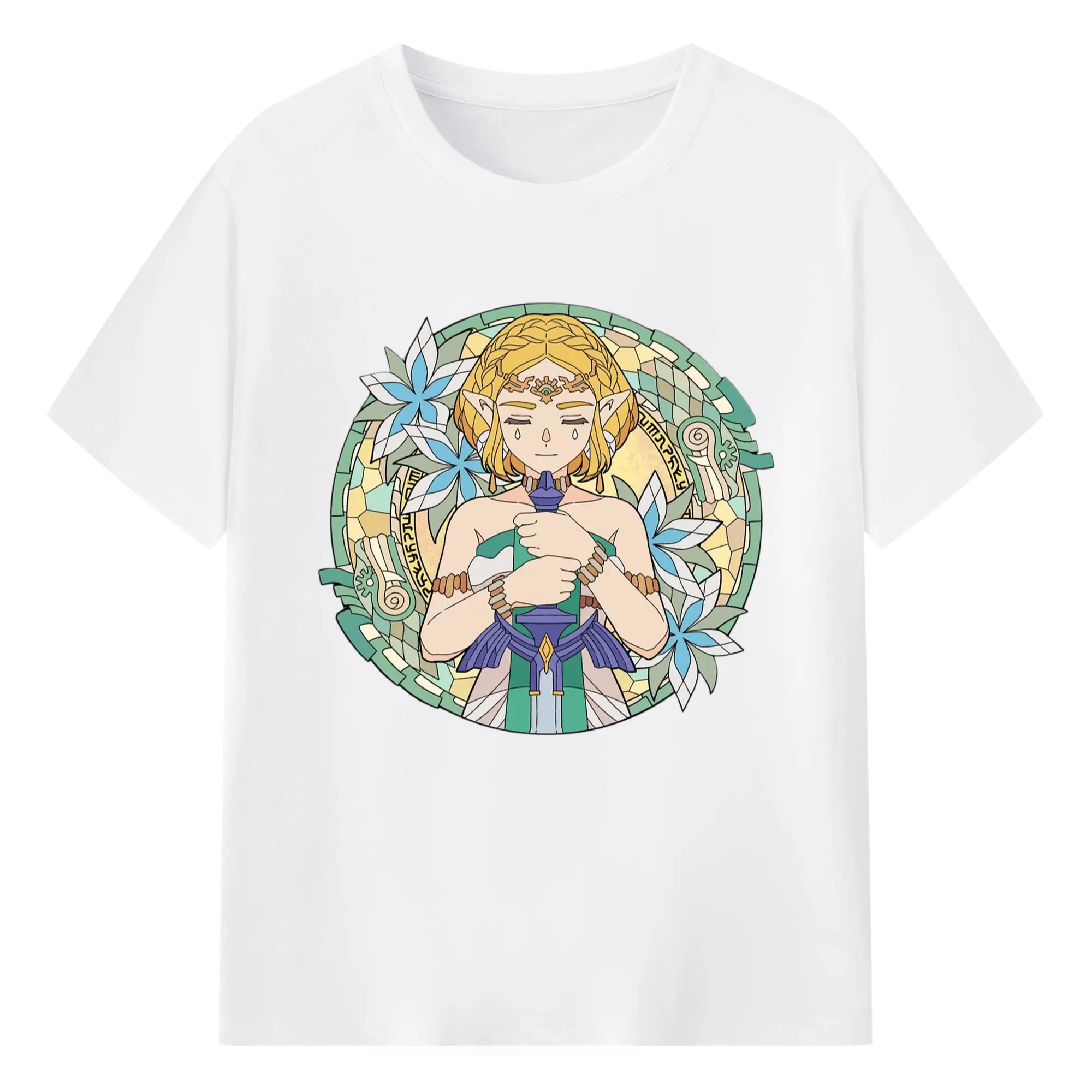 The legend of zelda Princess Zelda art shirt​ - 180g Cotton T-Shirt With Front Heat Transfer Print – Soft, Lightweight, Fitted Design – Comfortable Casual Wear For Sports & Everyday Use