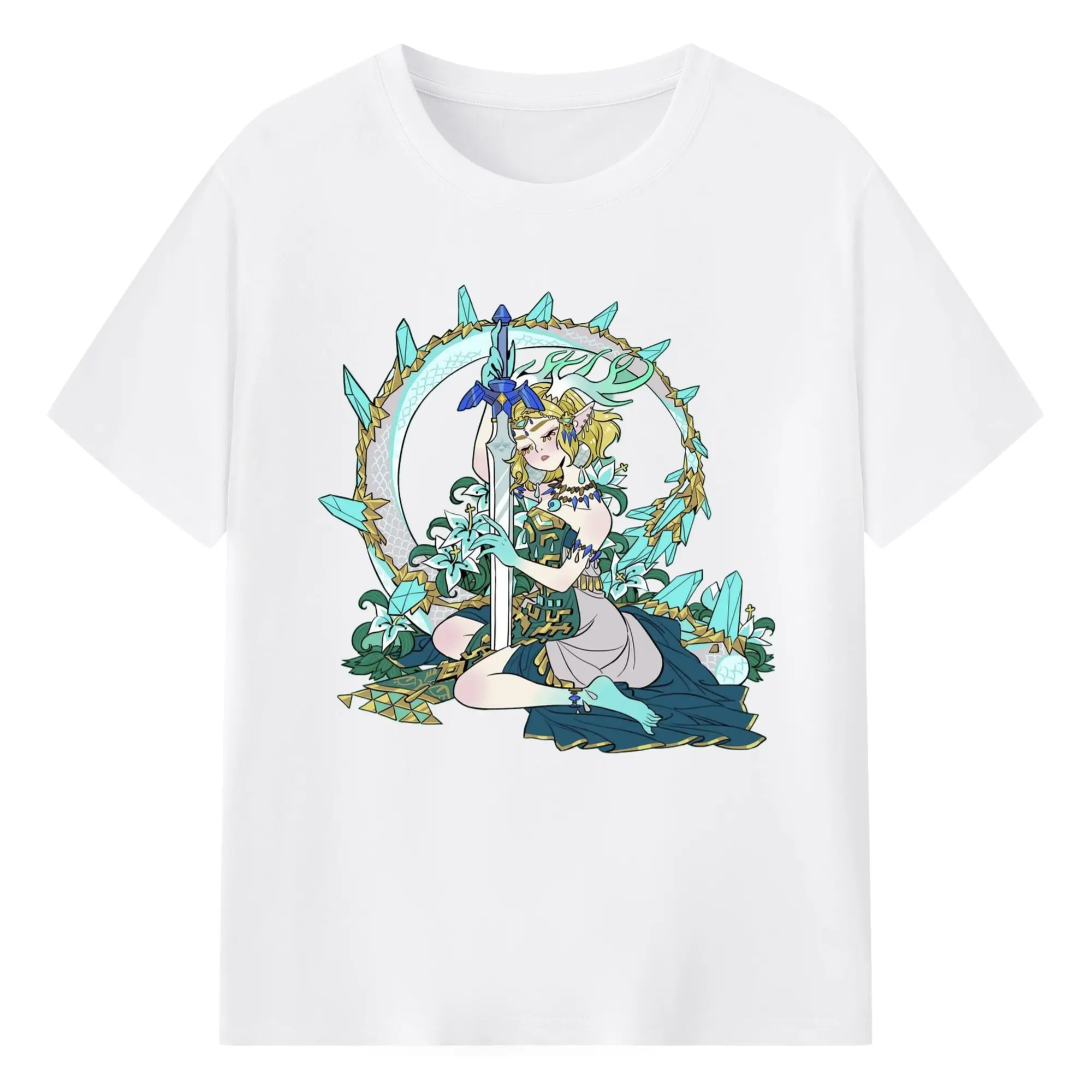 The legend of zelda Princess Zelda shirt​ - 180g Cotton T-Shirt With Front Heat Transfer Print – Soft, Lightweight, Fitted Design – Comfortable Casual Wear For Sports & Everyday Use