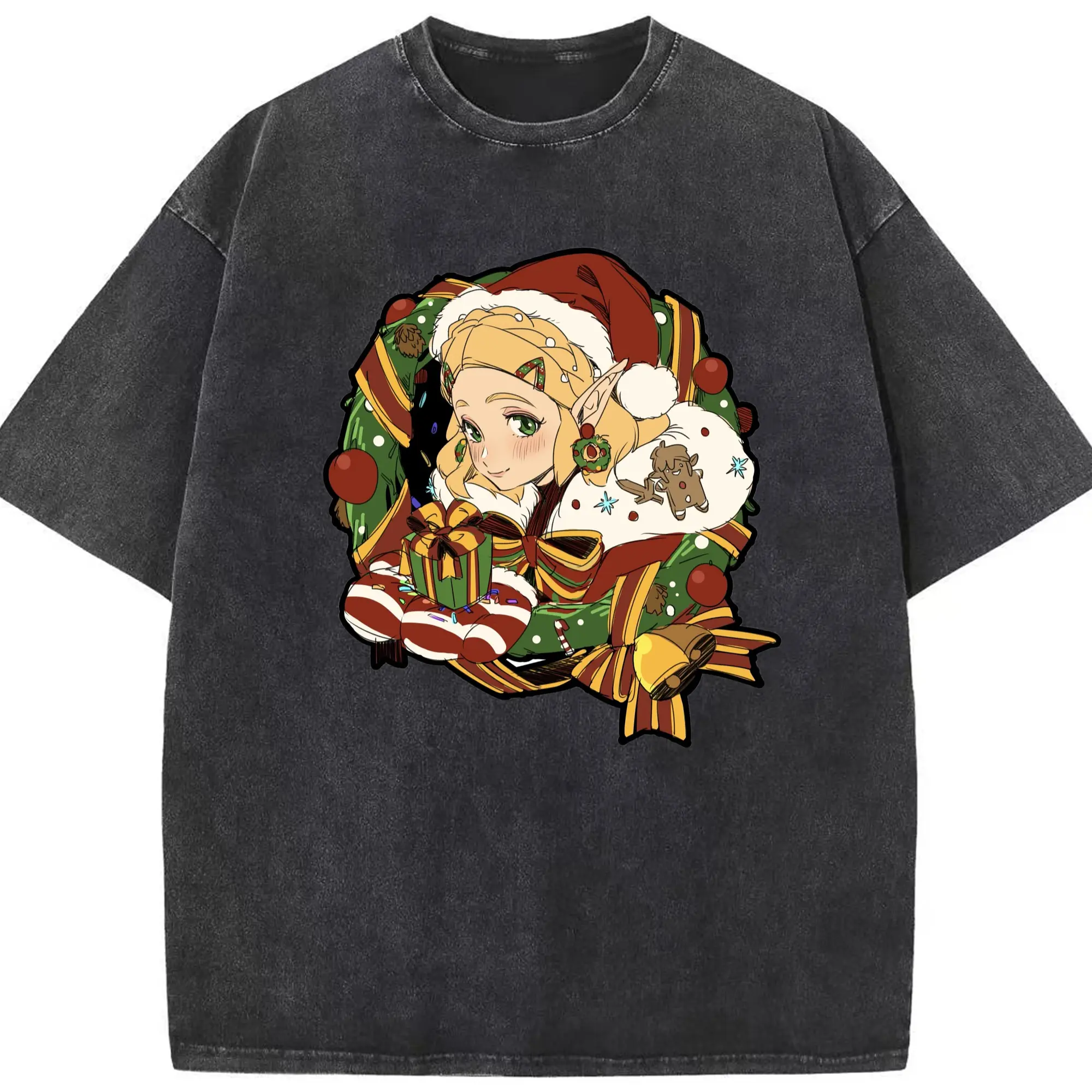 The legend of zelda Princess Zelda icon shirt​ - Washed Vintage Look 230g Cotton Oversized T-Shirt With Front Heat Transfer Print – Soft, Lightweight, Stylish Fit – Comfortable Casual Wear For Sports & Everyday Use