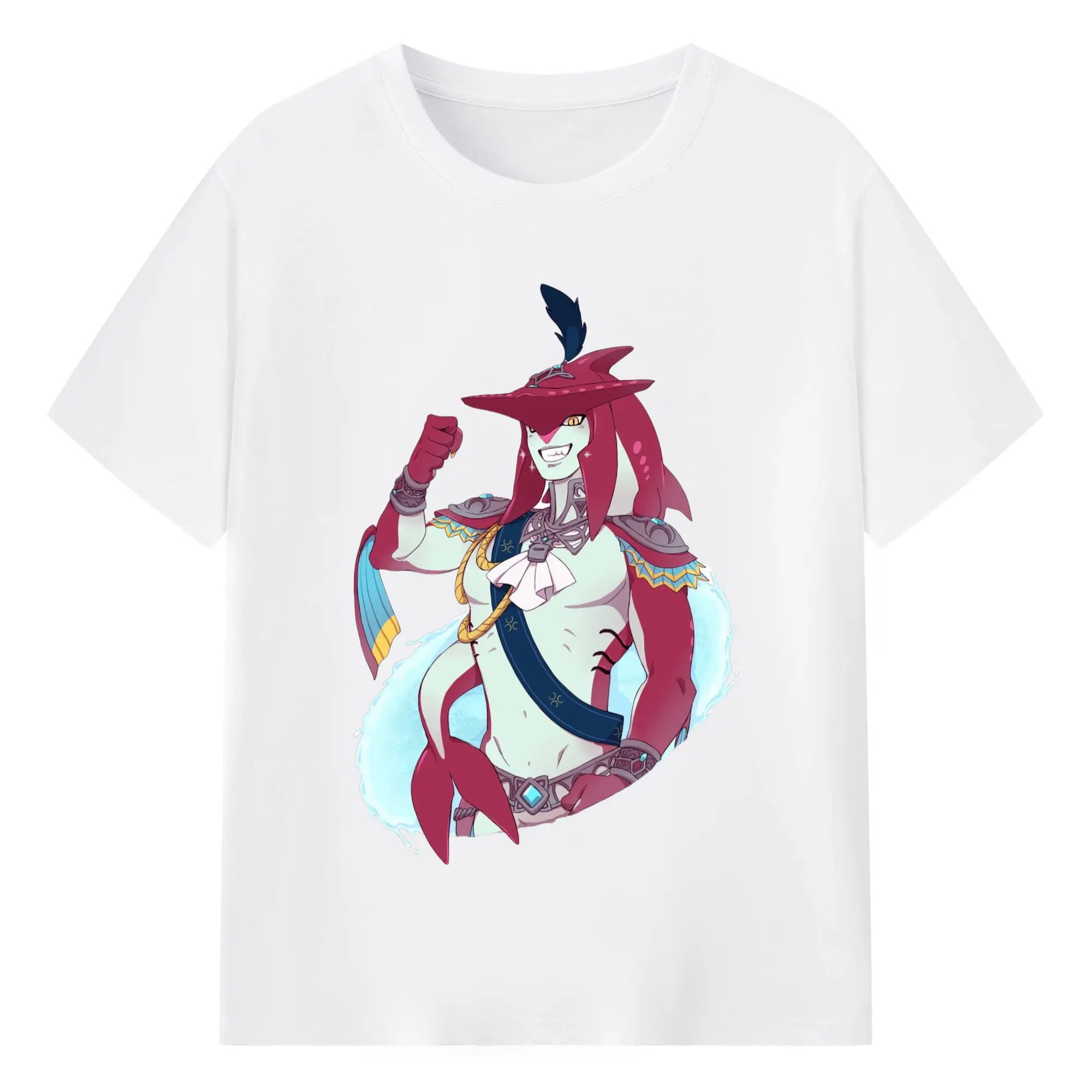 He legend of zelda Sidon tee - 180g Cotton T-Shirt With Front Heat Transfer Print – Soft, Lightweight, Fitted Design – Comfortable Casual Wear For Sports & Everyday Use